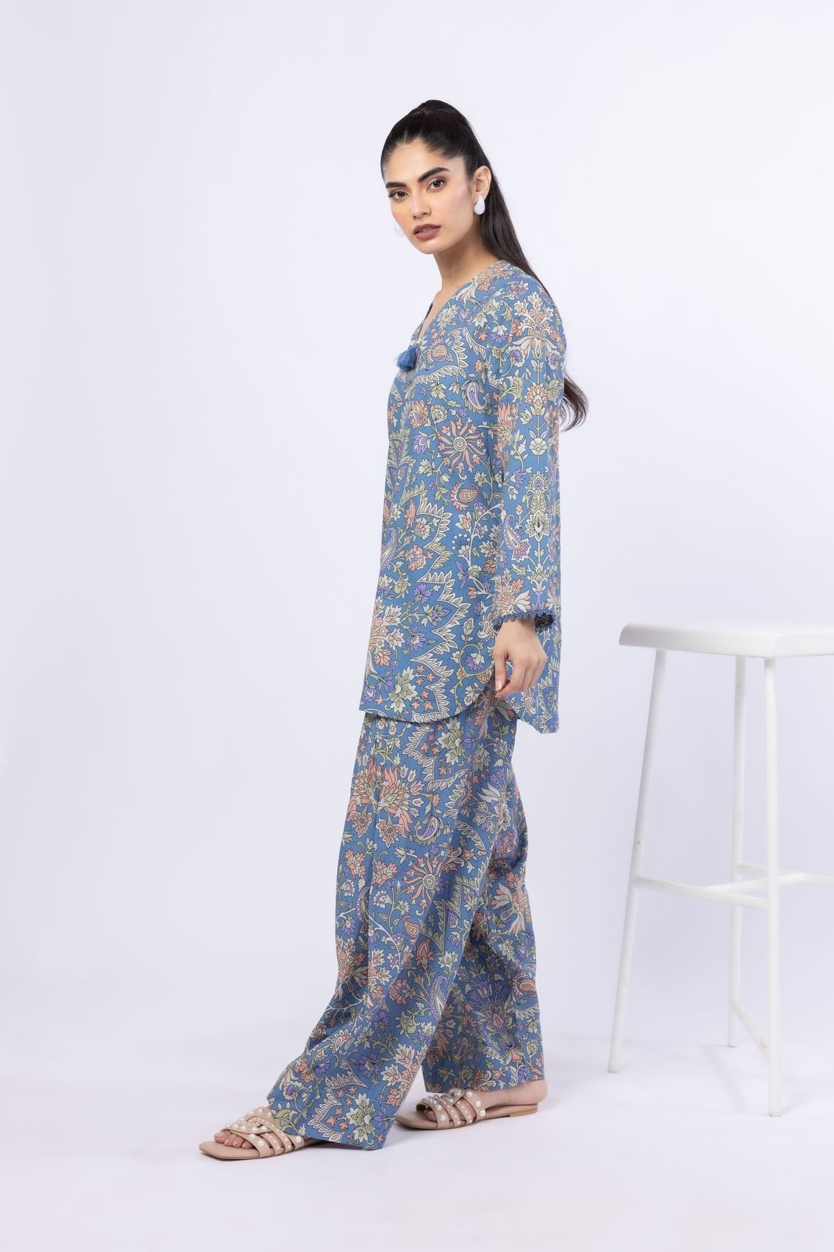 Printed Cotton Dobby Shalwar - OTD4-EX26-02BA-VG