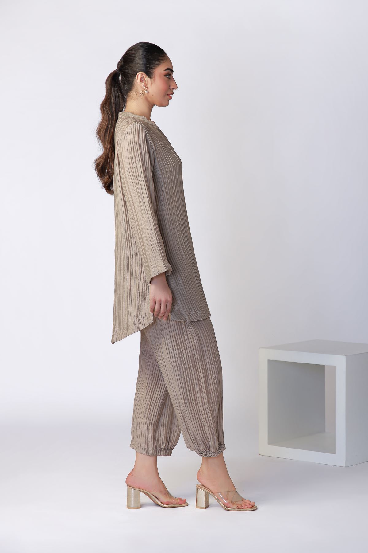 Dyed Ripple Crinkle Kurta - DDNN08AC-VG