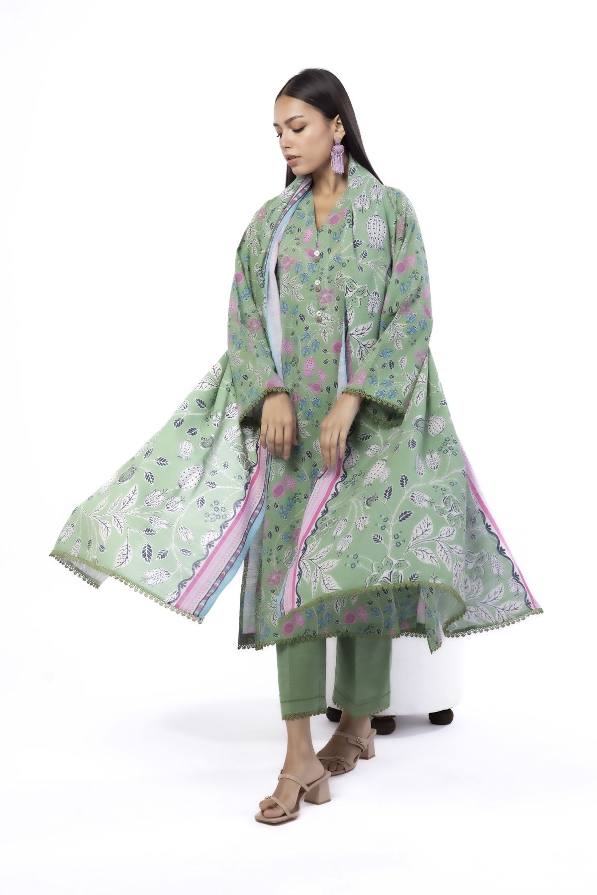 Printed Khaddar Tailored 3 Piece - KN31AST-VG