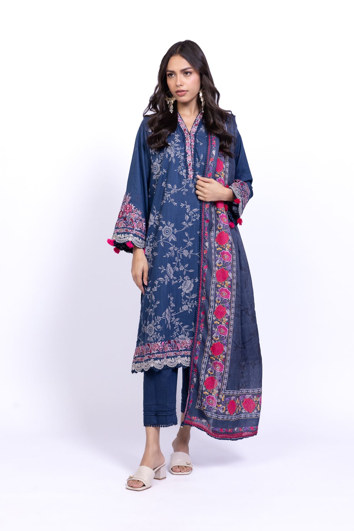 Printed Dobby Net Dupatta - 25-10-12E1-04TA-VG
