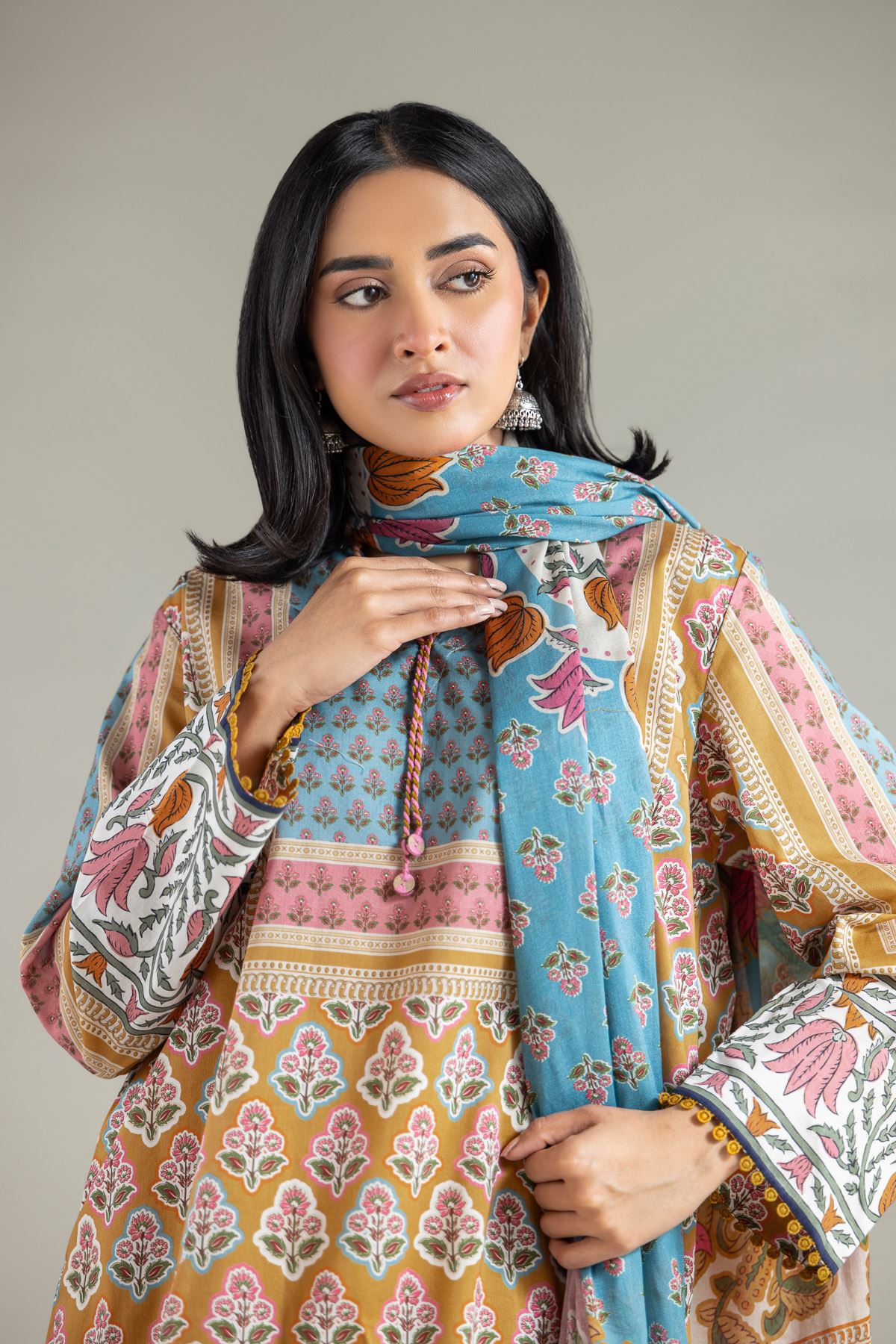 Printed Cambric Fabrics 3 Piece - A22-26-218FC1-VG
