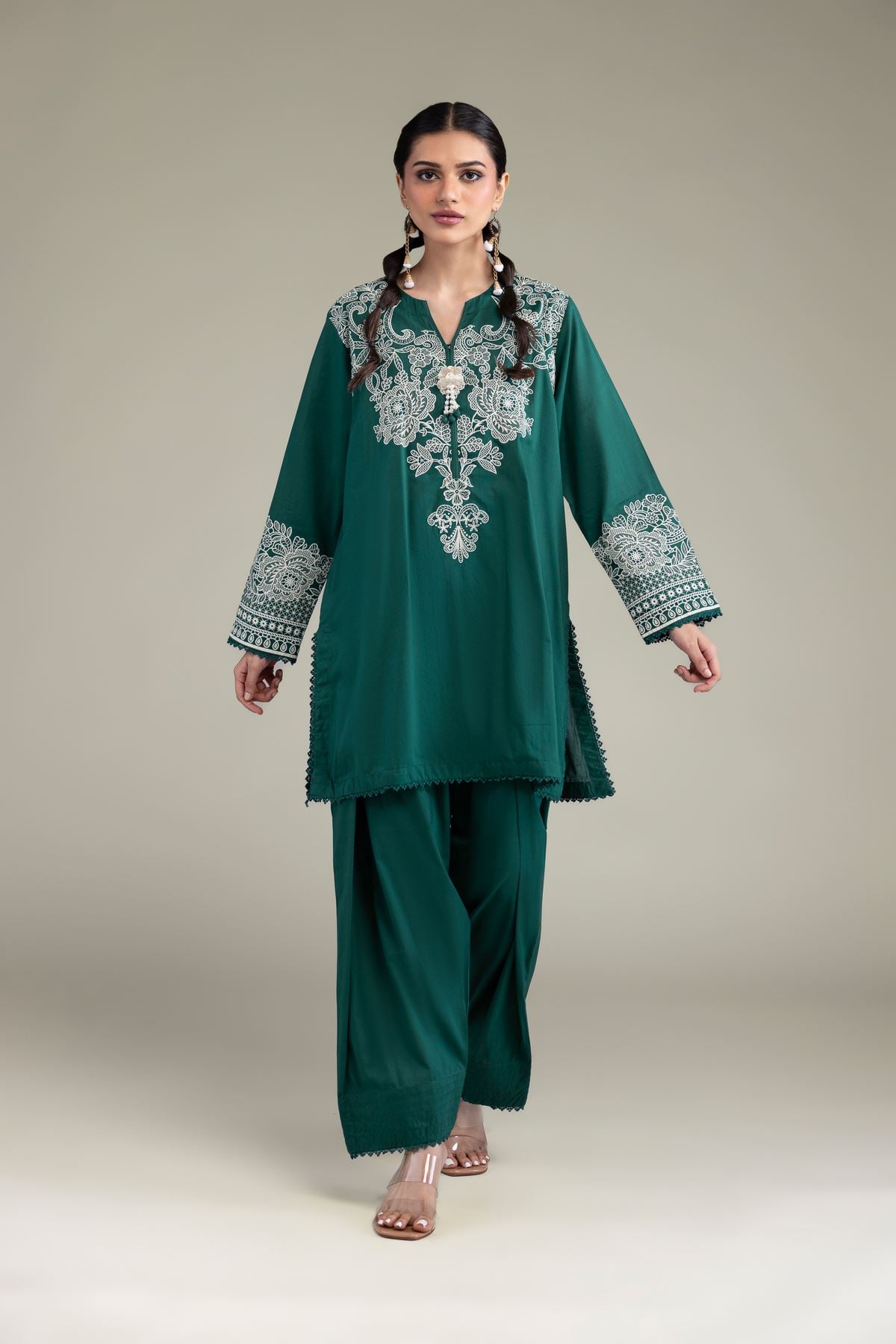 Dyed Cambric Green Solid Shalwar - 25-09-11E14-03TA-VG