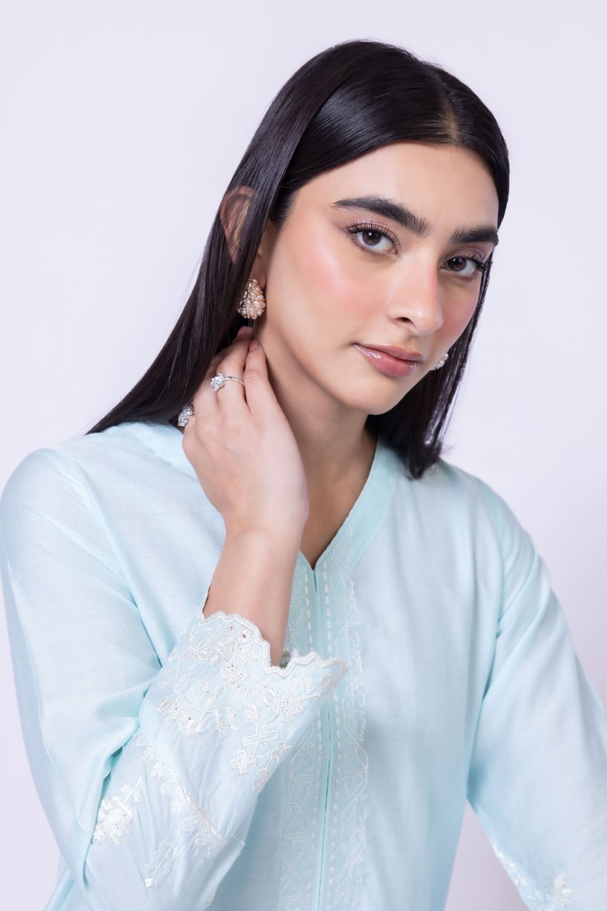 Embroidered Raw Silk Kurta - 1-26-130-A-B-VG