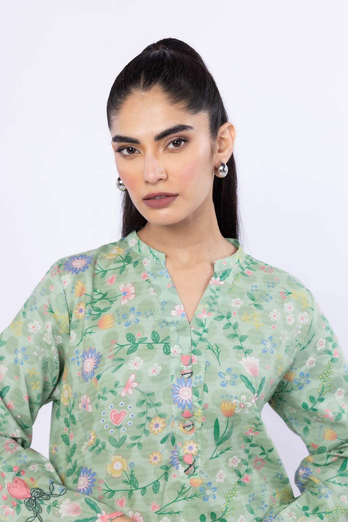 Embroidered Cotton Dobby Kurta - 25-10-12E4-05TA-VG