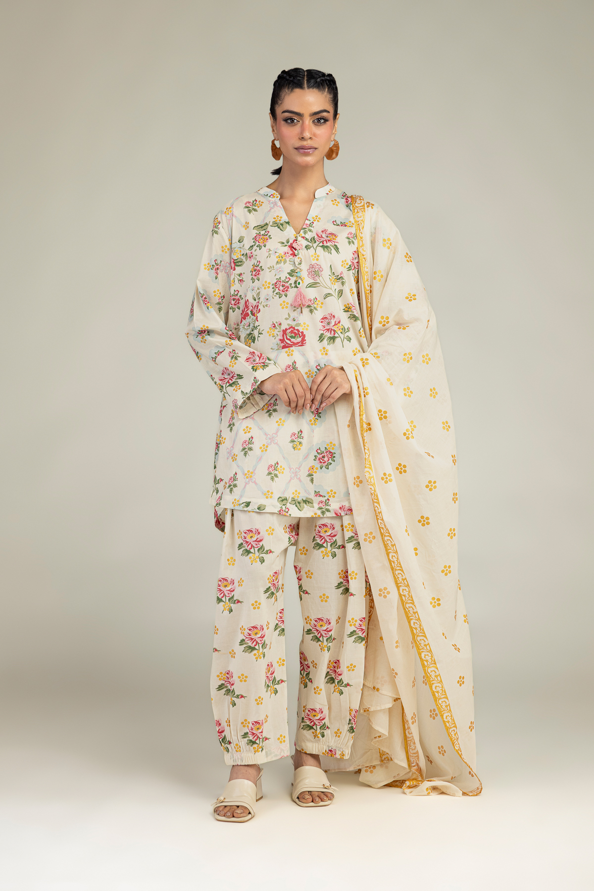 Printed Cambric Floral Cambric Shalwar - 1-26-236-A-I2-VG