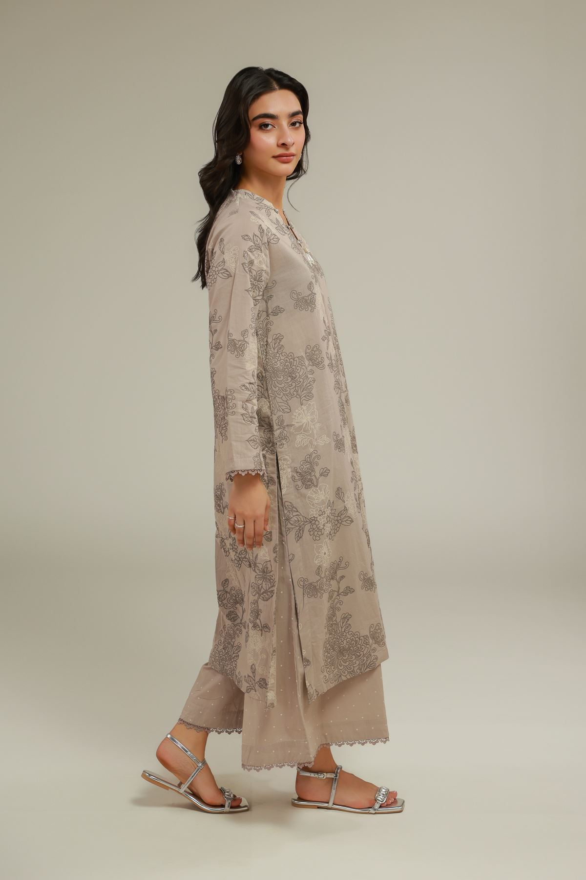 Cambric Floral Cambric Kurta - 1001924537