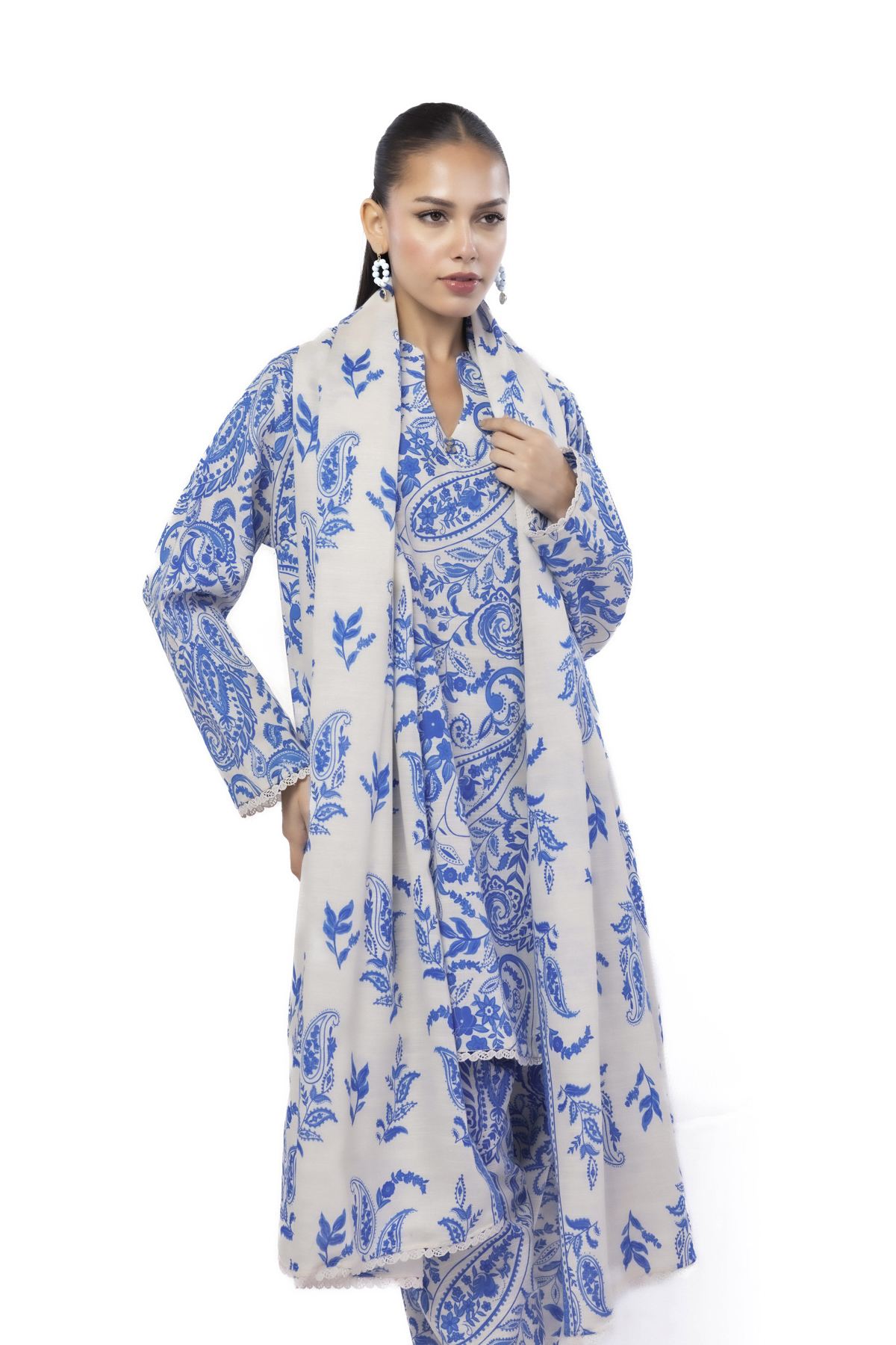 Printed Khaddar Fabrics 3 Piece - KW34A-VG