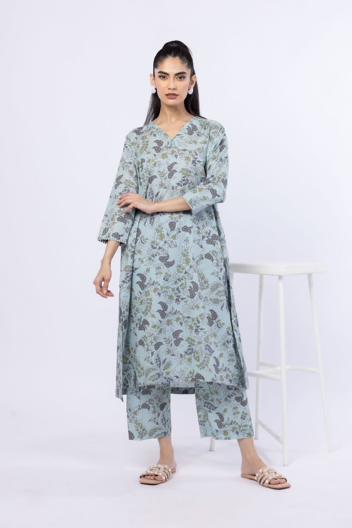 Printed Cotton Dobby Kurta - OTD4-EX25-10TA-VG