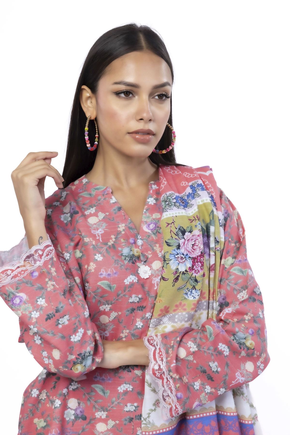 Embroidered Blended Khaddar Fabrics 3 Piece - KW38A-VG