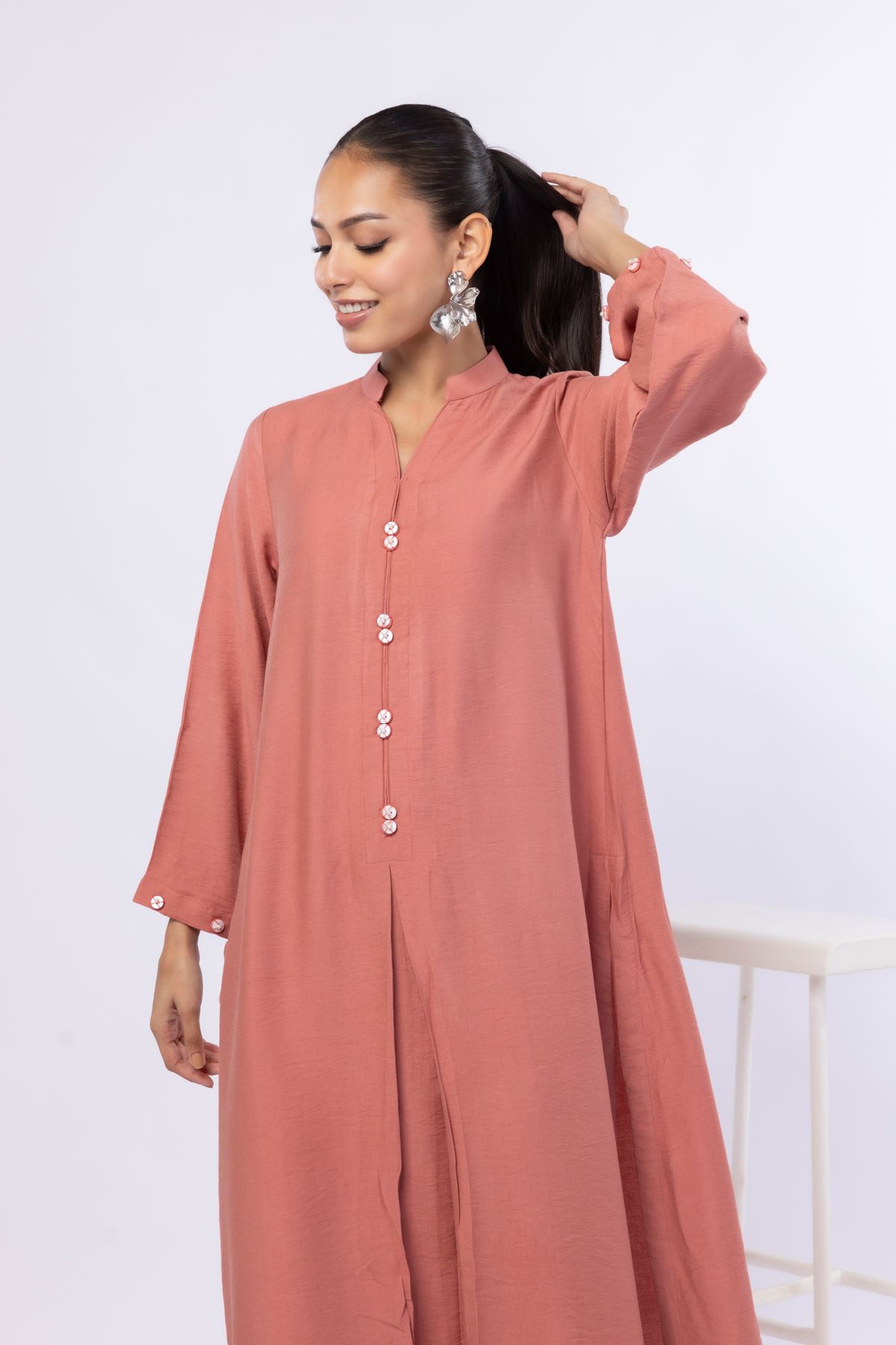 Dyed Cotton Vortex Wrinkle Kurta - 25-09-9S1-04TA-VG