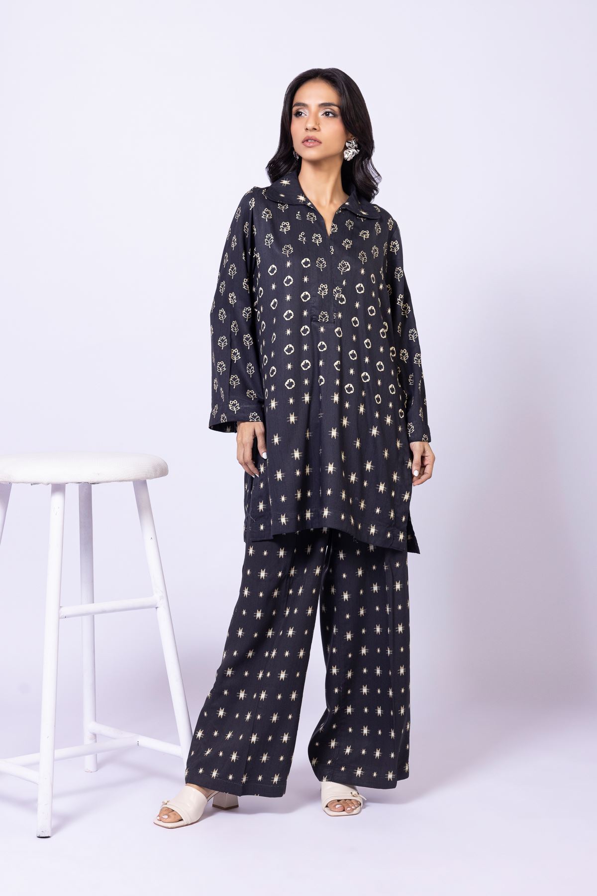 Printed Marina Kurta - 25-09-10E3-01TA-VG