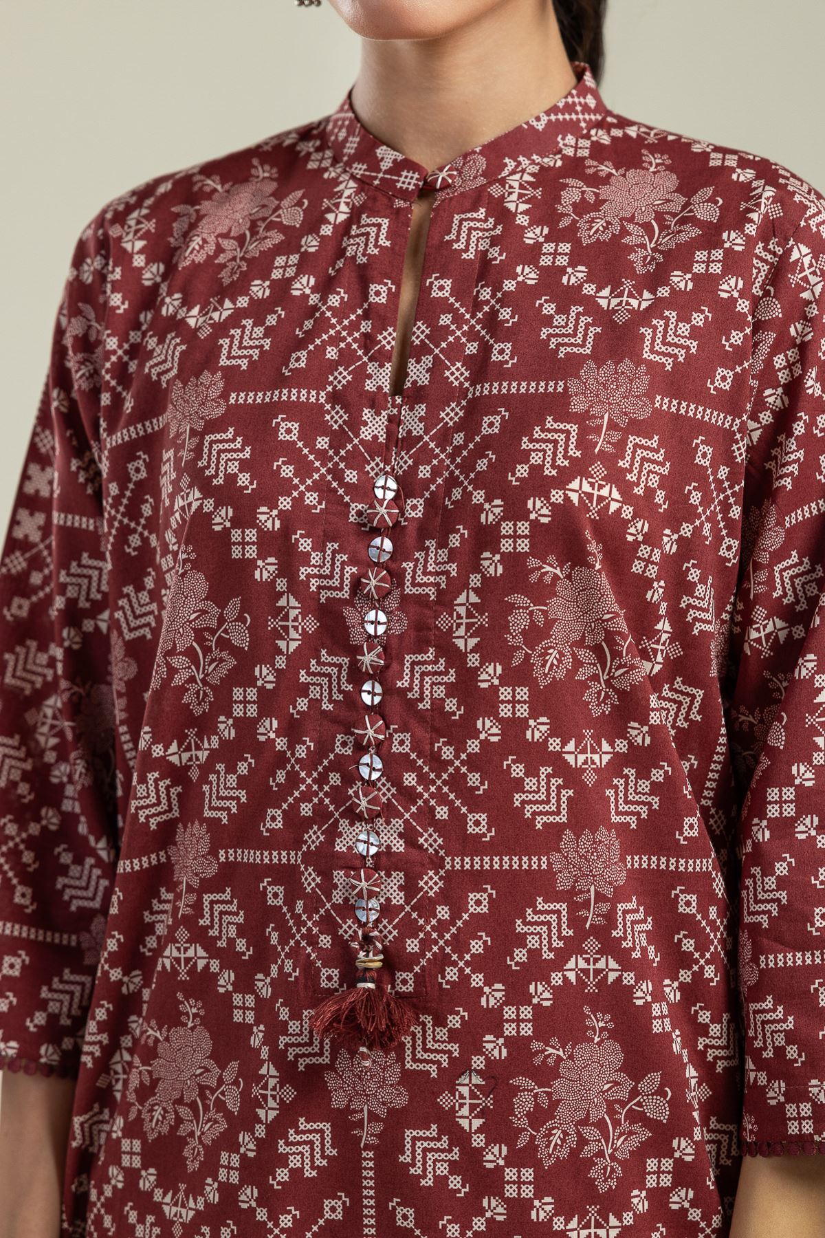 Printed Cambric Short Cambric Kurta - 1-26-208-A-H2-VG