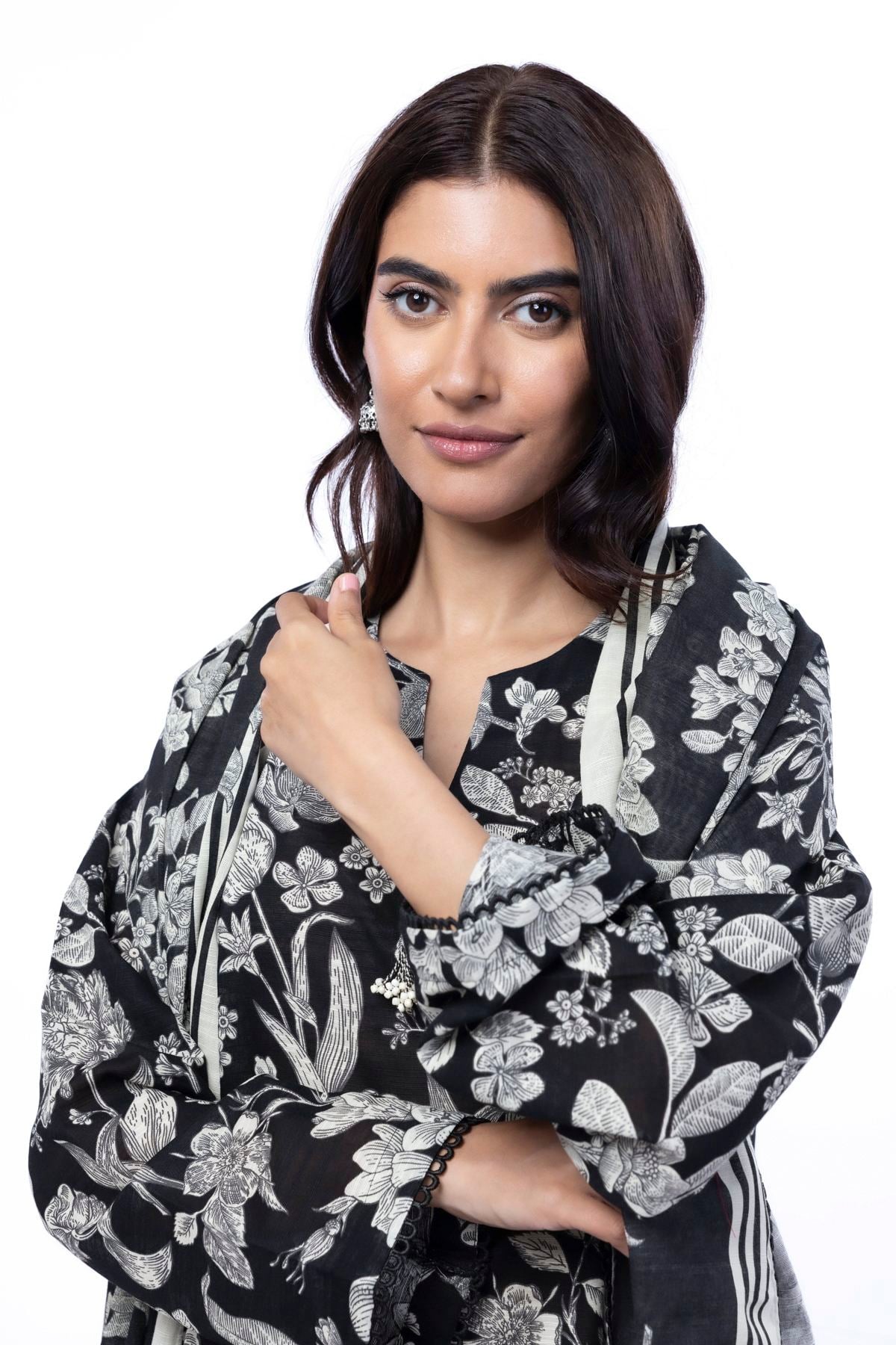 Printed Light Khaddar Fabrics 3 Piece - LKN72B-VG