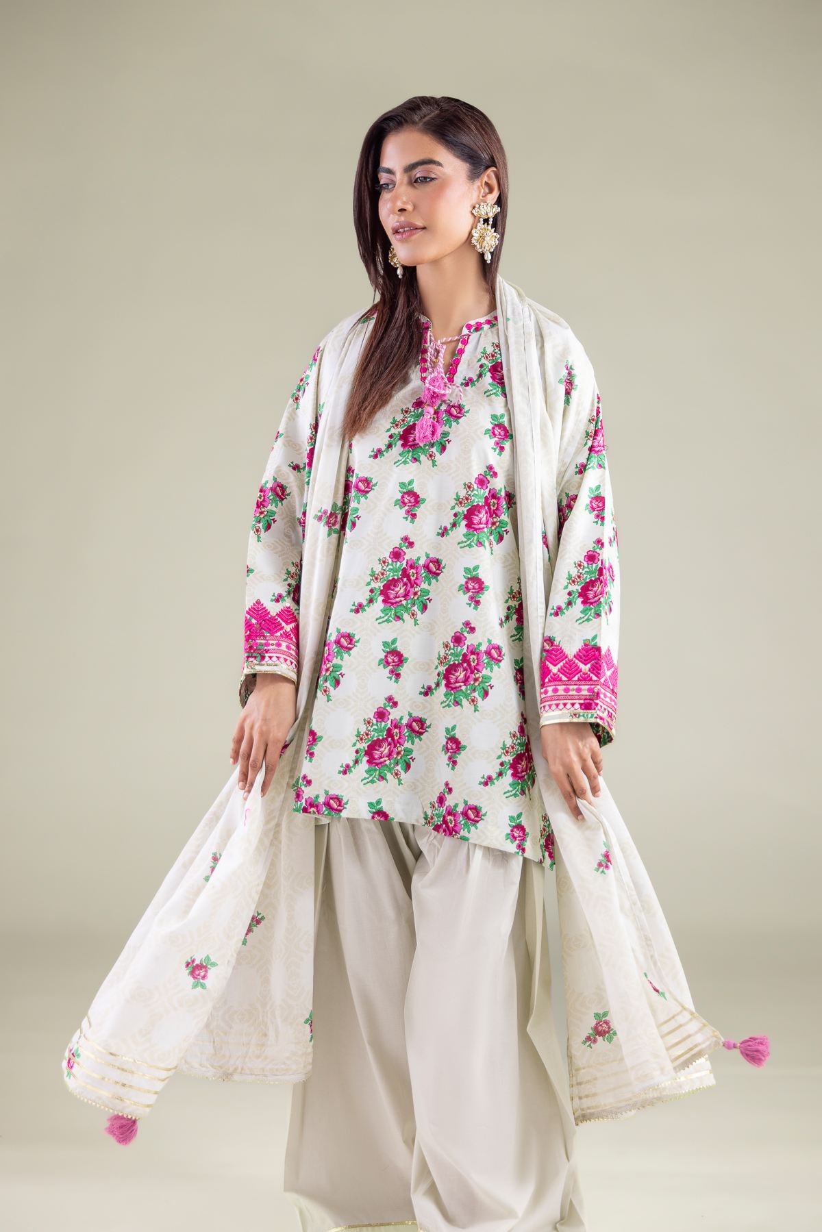 Embroidered Lawn Dupatta - 1-26-119-A-H-VG