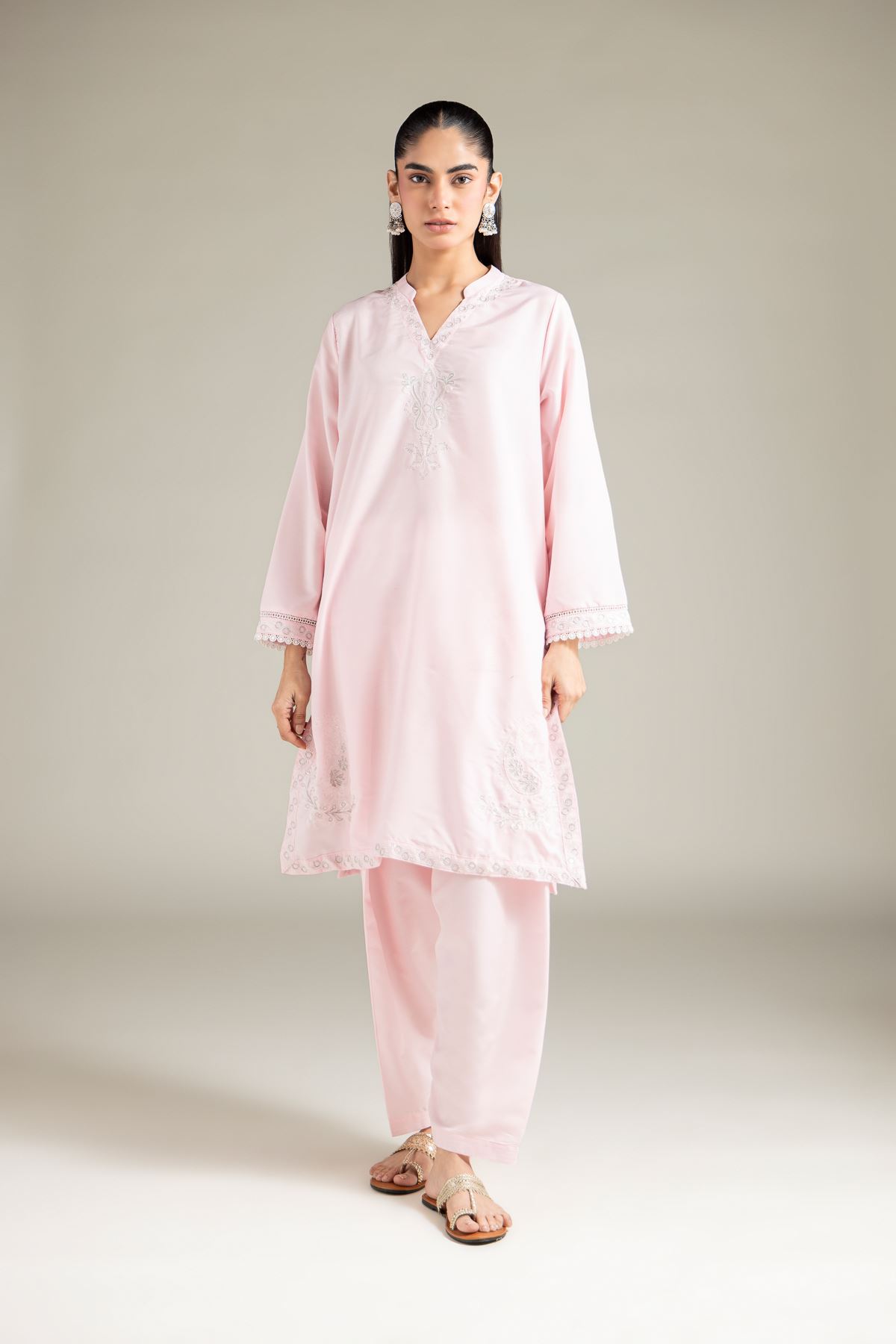 Embroidered Blended Cambric Kurta - 1-26-125-A-D-VG