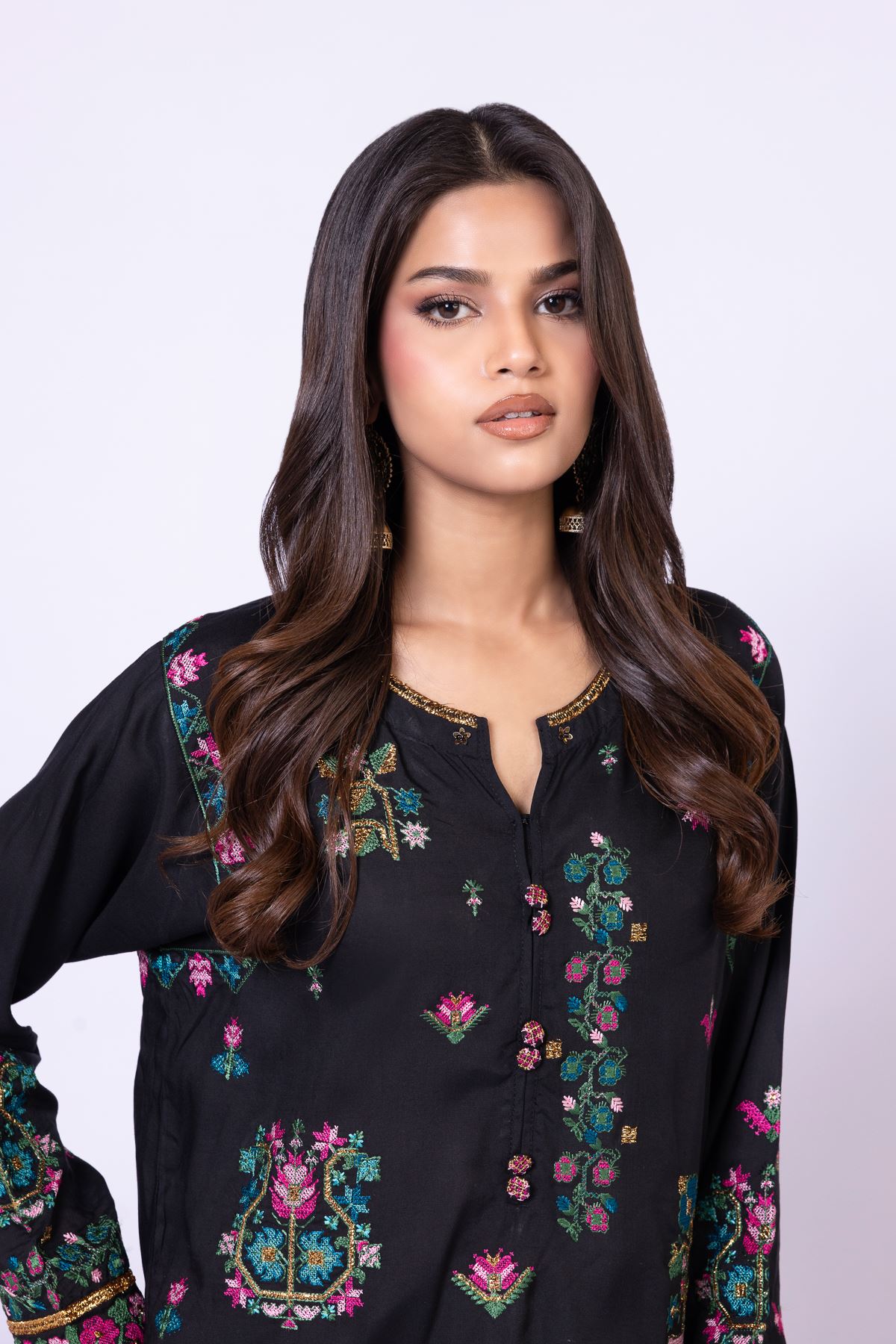 Embroidered Raw Silk Kurta - 25-09-11E5-03TA-VG