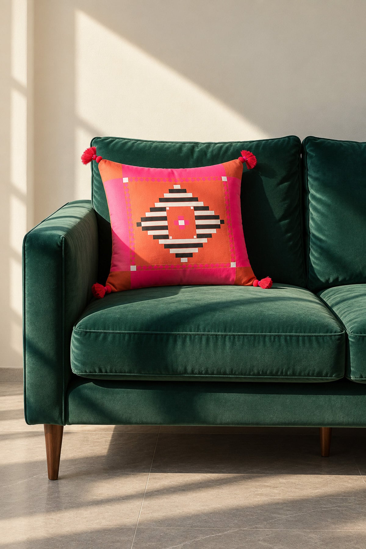 Printed Poly Sateen 16x16in Cushion Cover - 2-26-202-A-D-VG