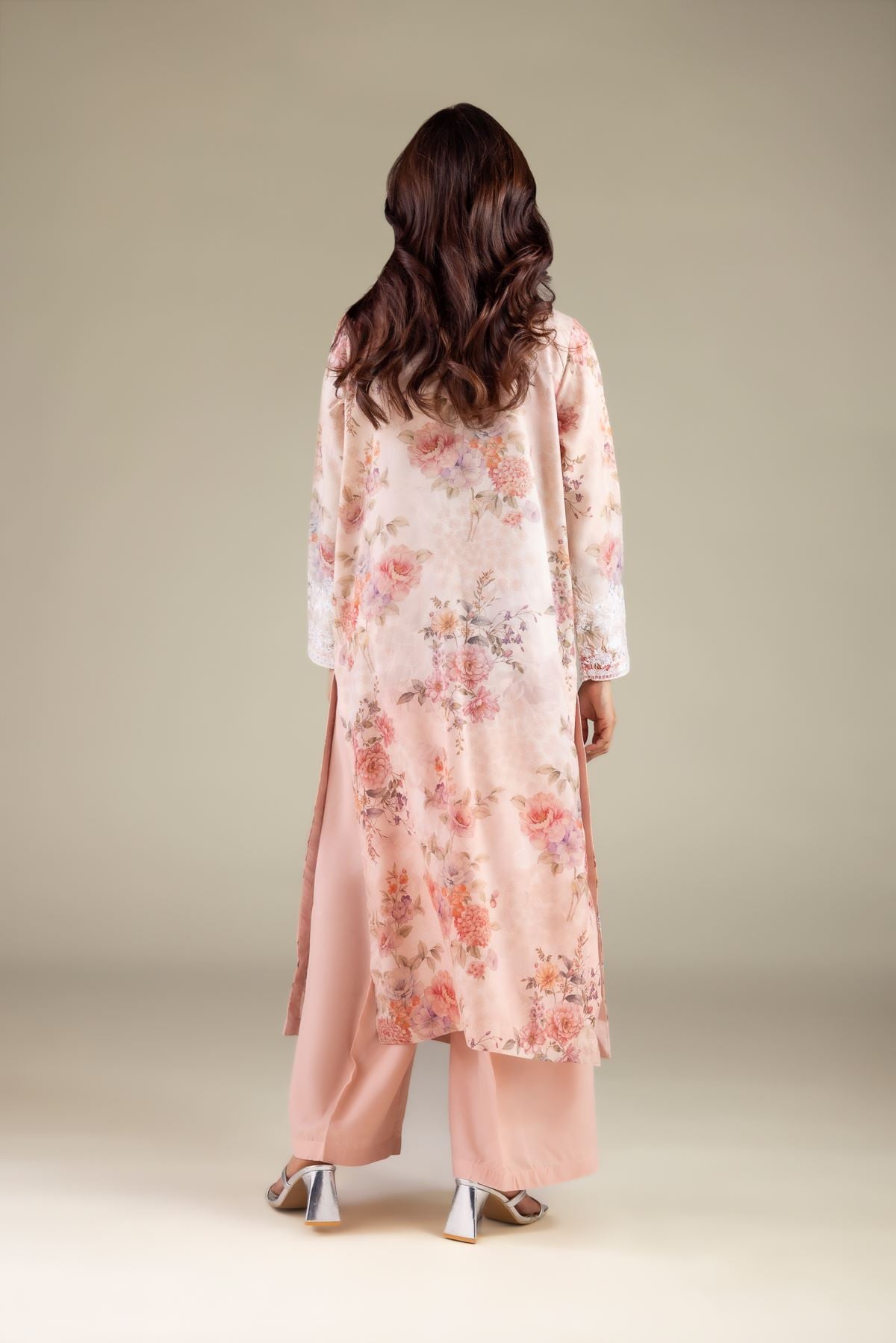 Embroidered Raw Silk Floral Sequin Kurta - 1-26-111-A-B-VG
