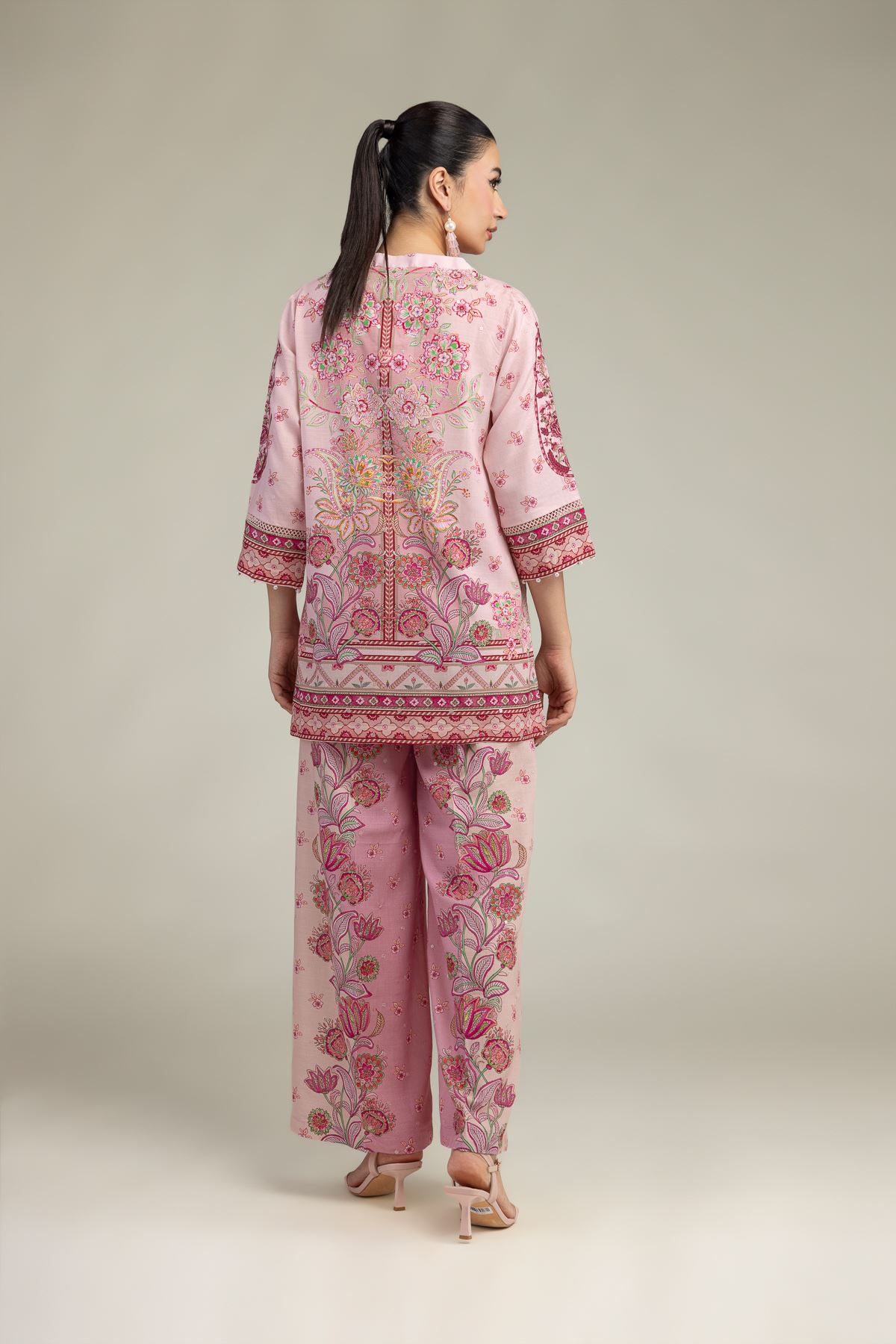 Embroidered Raw Silk Short Floral Kurta - 1-26-231-A-C1-VG