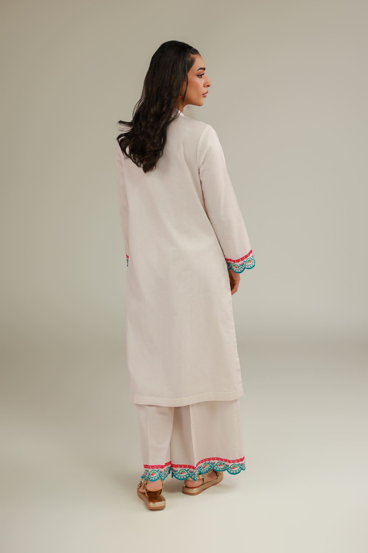 Embroidered Cotton Dobby Floral Cotton Kurta - 1-26-137-A-B-VG