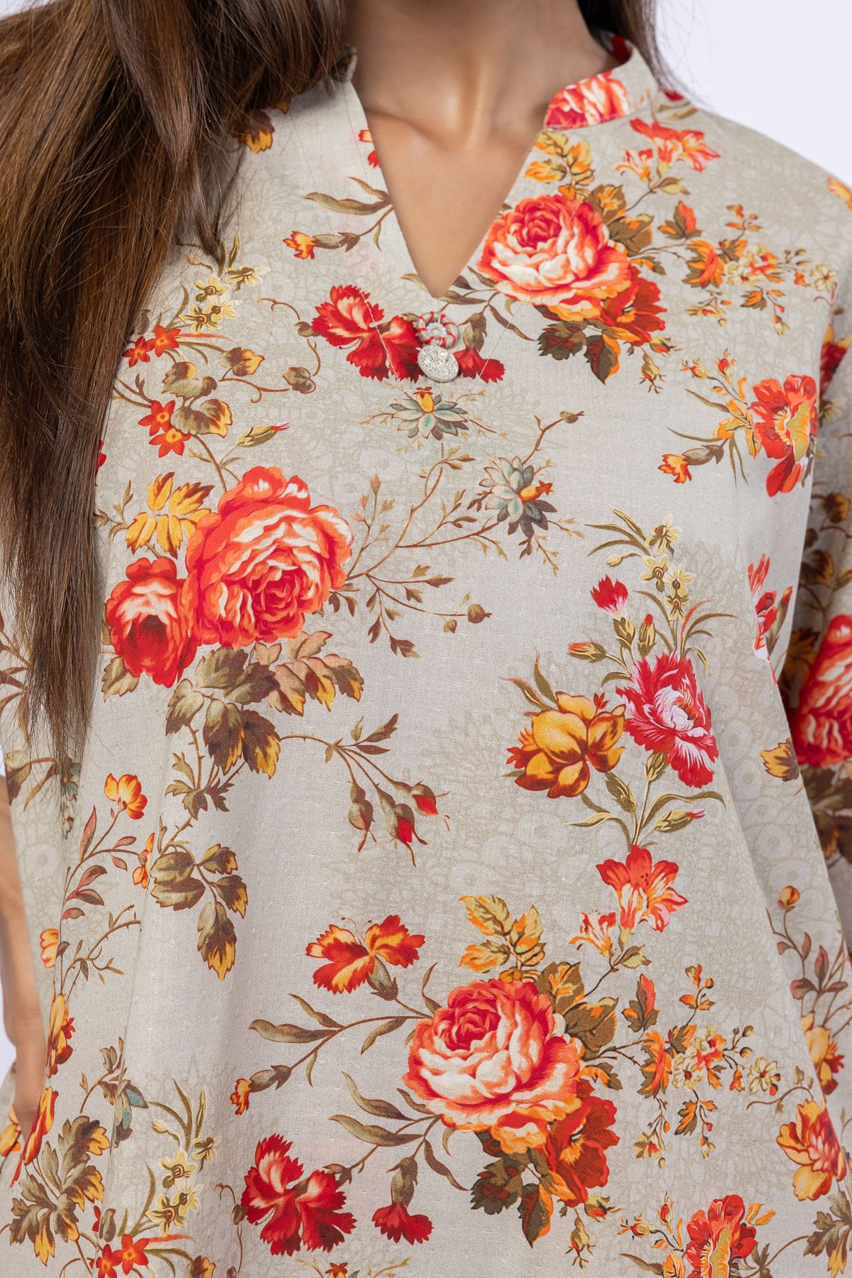 Printed Cotton Dobby Kurta - 25-07-7E9-03TA-VG