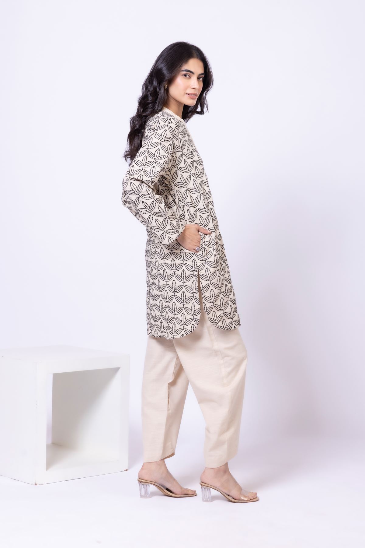 Dyed Khaddar Pants - 25-10-10E7-01TA-VG