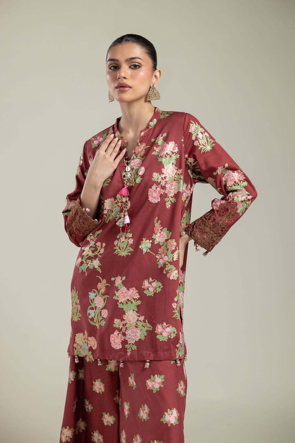 Raw Silk 2-Piece Co-ord Set - 1-26-204-A-A1-VG