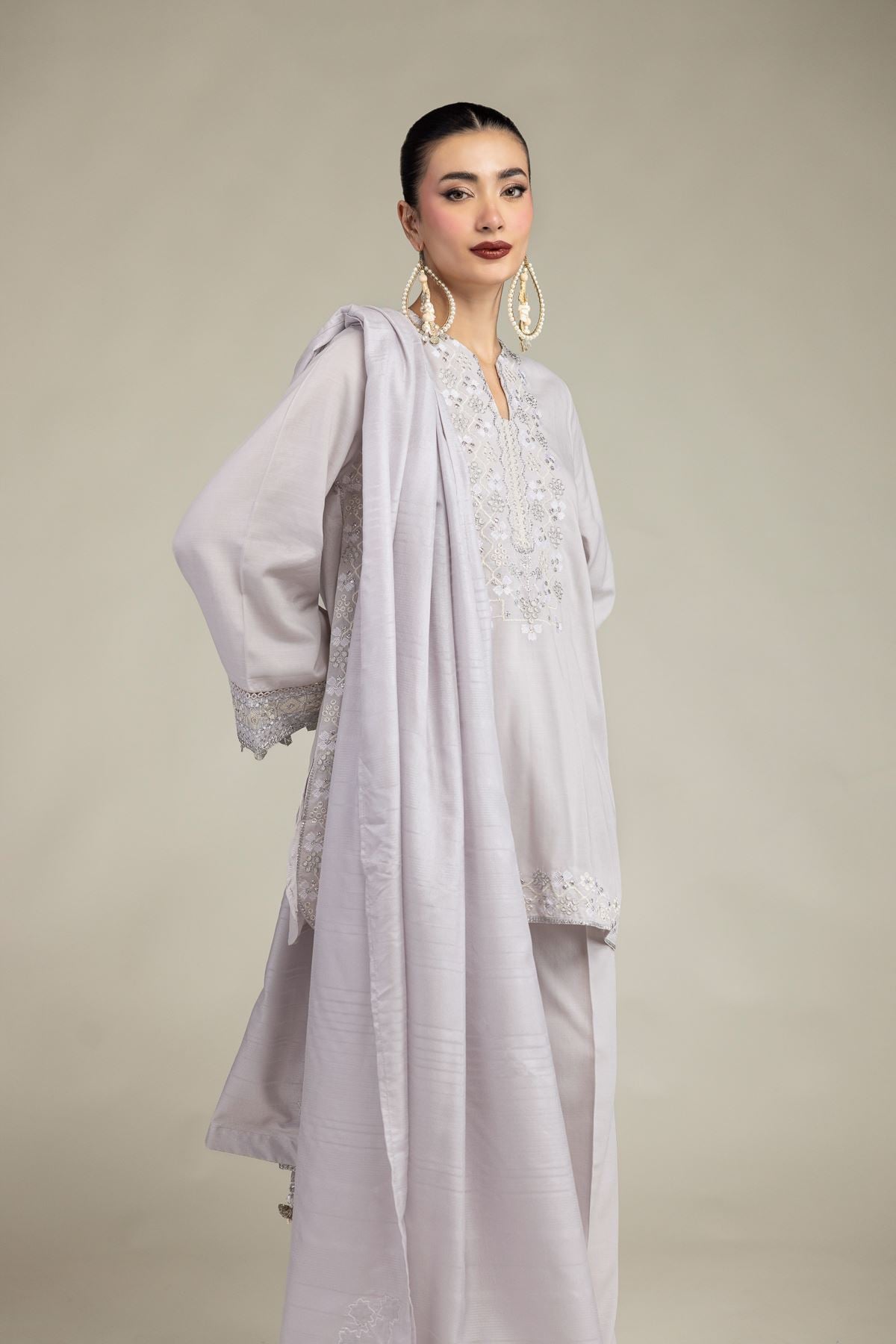 Embroidered Polyester Silk Polyester Silk Dupatta - 2-26-207-A-C1-VG