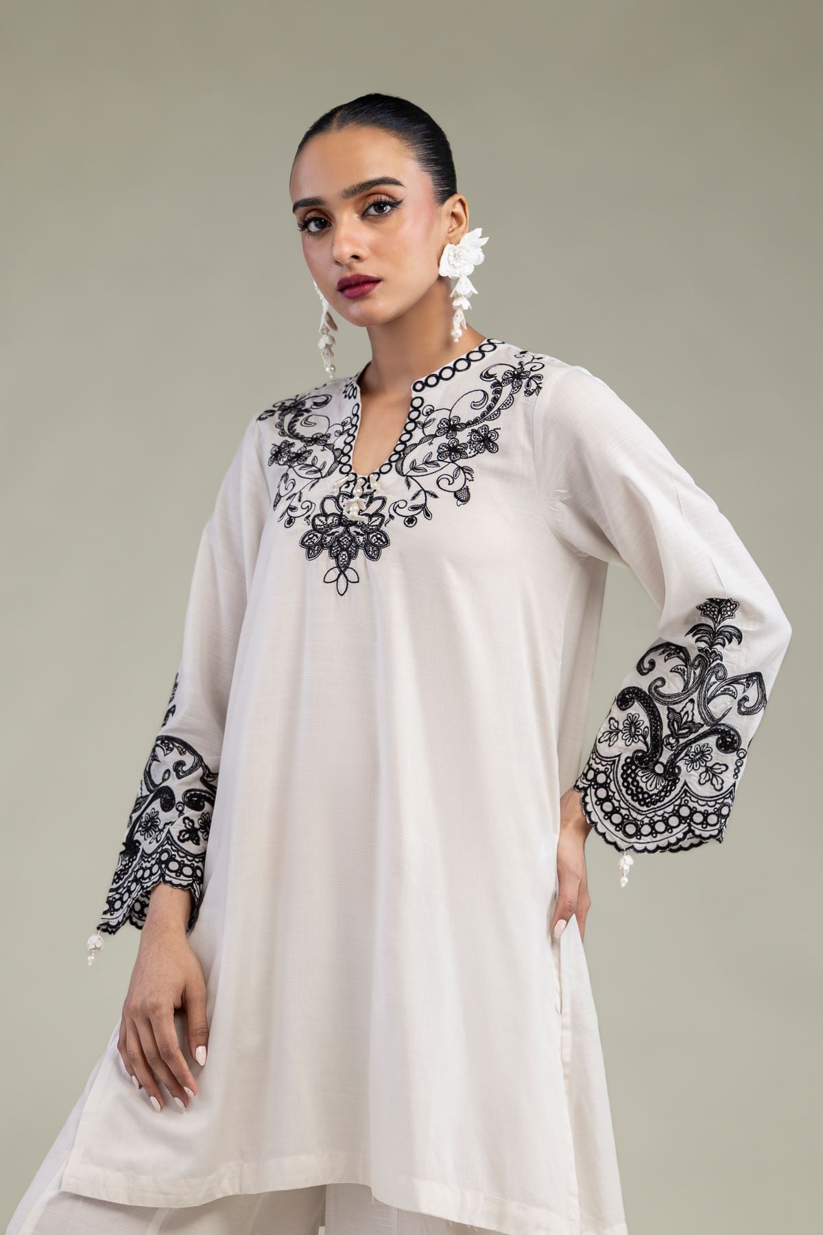 Embroidered Raw Silk Raw Silk Kurta - 8-26-303-A-C1-VG