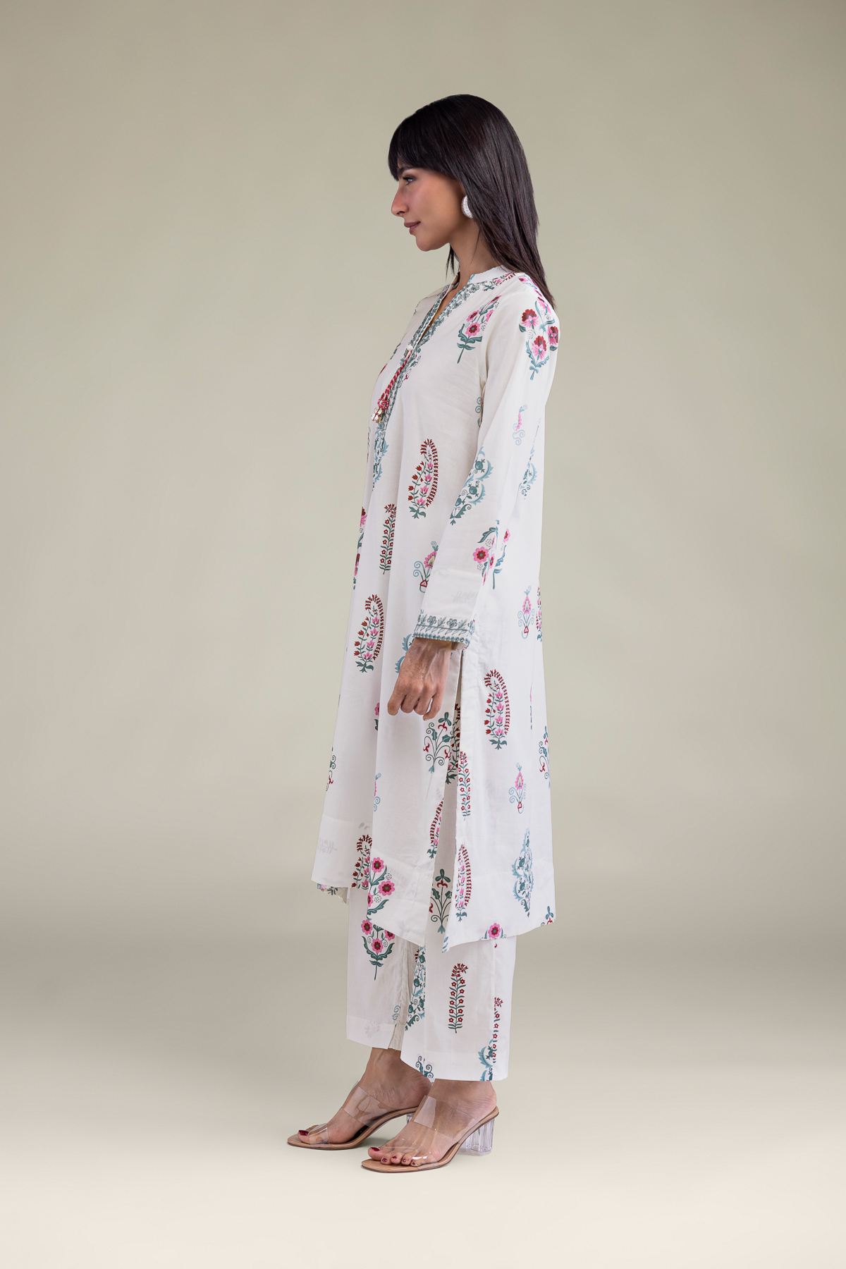 Printed Cambric White Floral Pants - 25-10-10E7-10TB-VG
