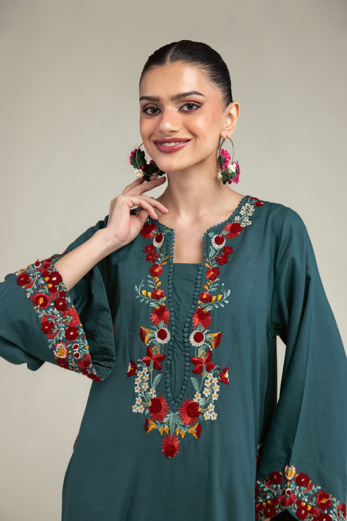 Embroidered Raw Silk Raw Silk Kurta - 1-26-225-A-C1-VG