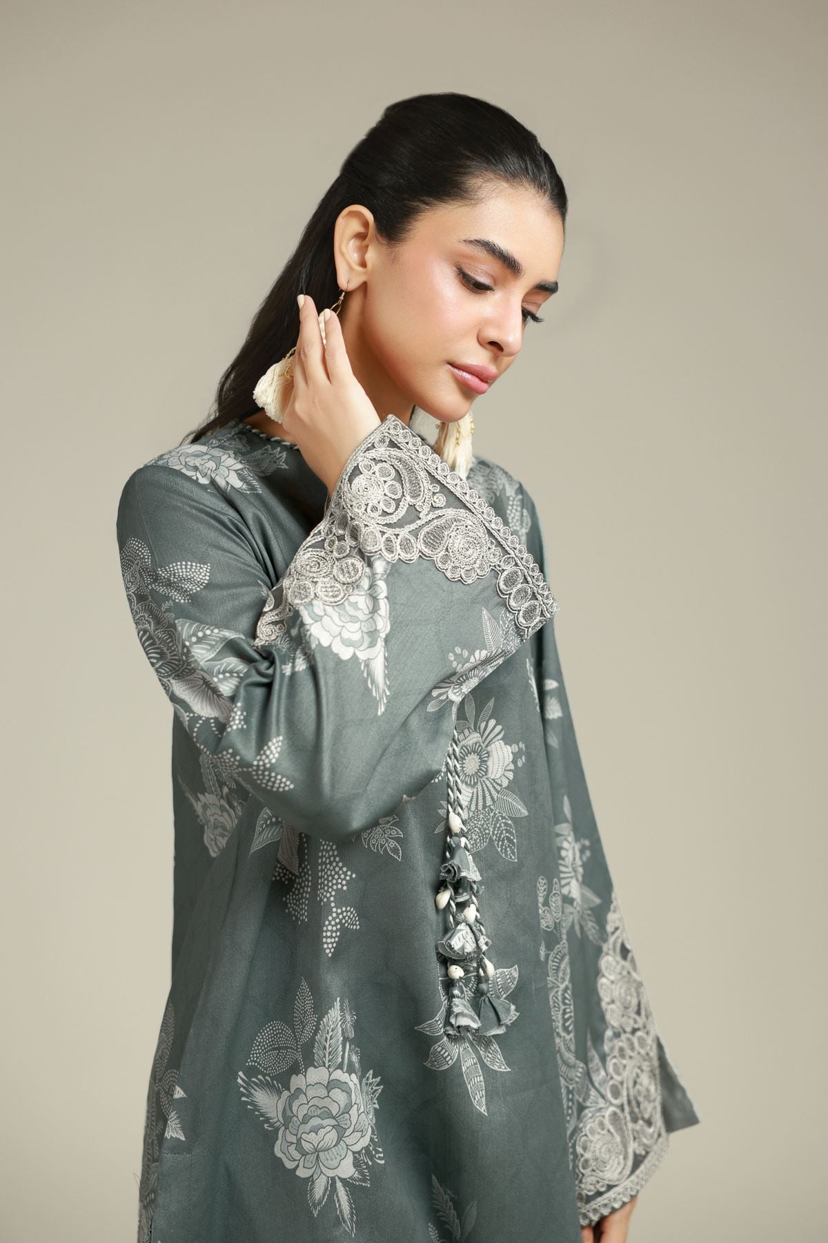Printed Satin Fabrics 2 Piece - A112-26-107EC1-VG