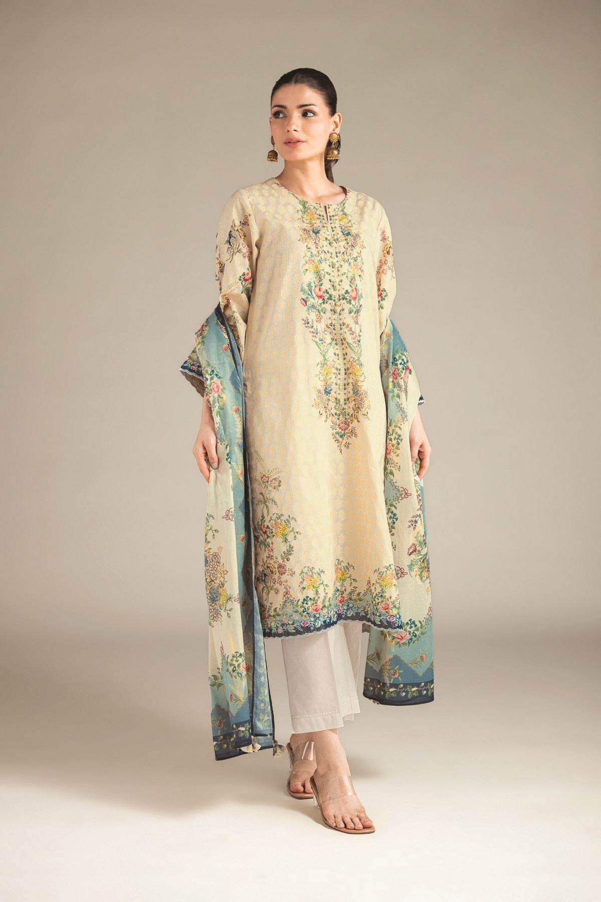 Embroidered Jacquard Jacquard Tailored 3-Piece - T-A11-26-118FI2-VG