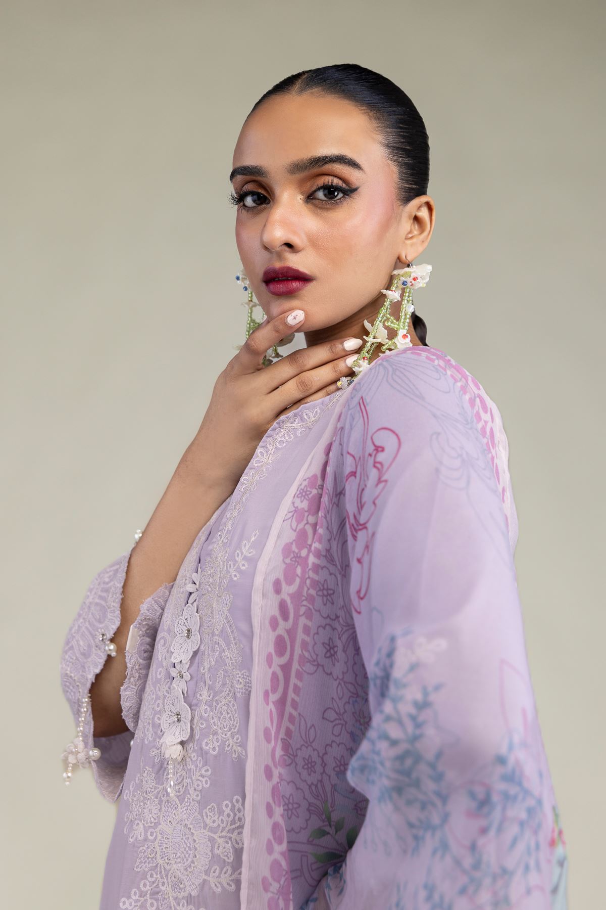 Embroidered Chiffon Chiffon Floral Dupatta - 1-26-102-A-D-VG
