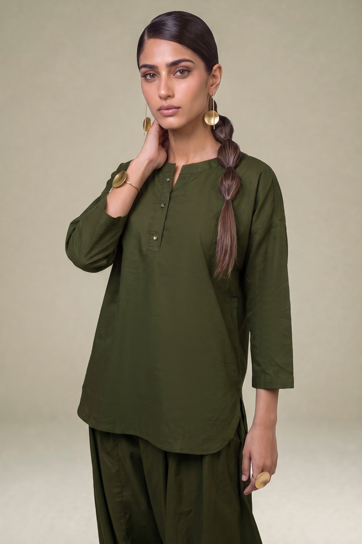 Dyed Cotton Dobby 2-Piece Tailored Set - 2-26-308-A-G1-VG