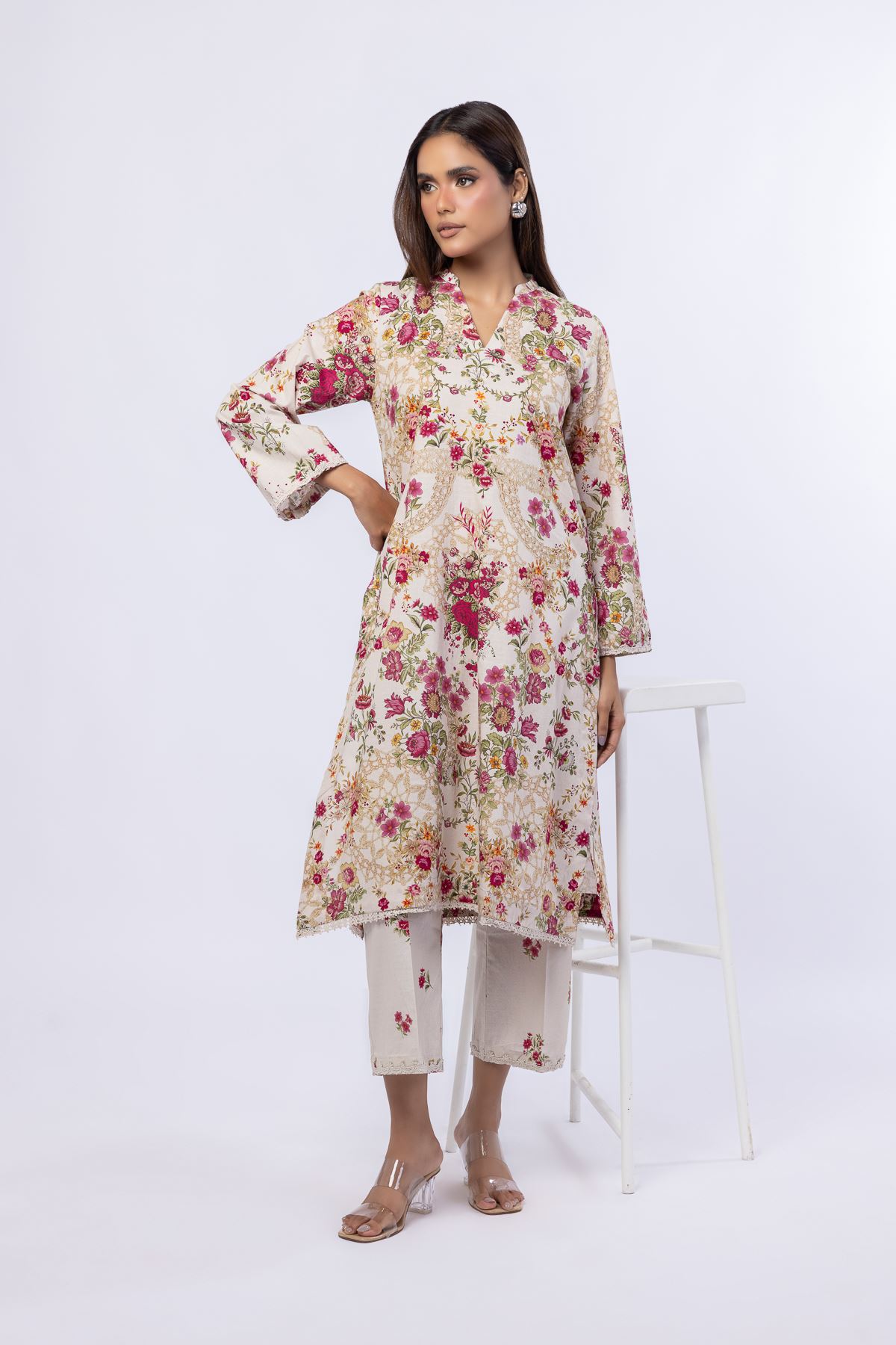 Printed Cotton Dobby Kurta - 25-10-12E5-09TA-VG