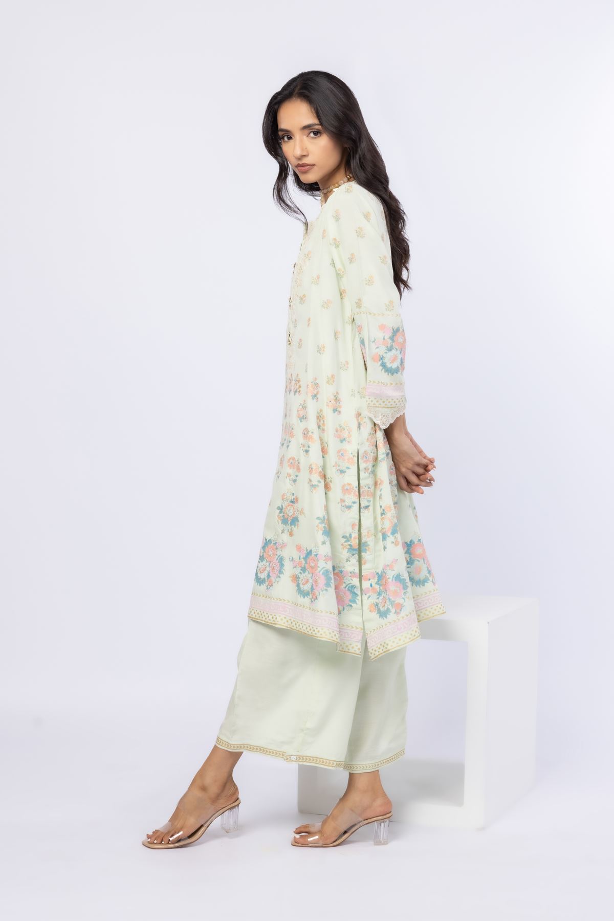 Embroidered Raw Silk Kurta - 25-09-9S3-07TB-VG