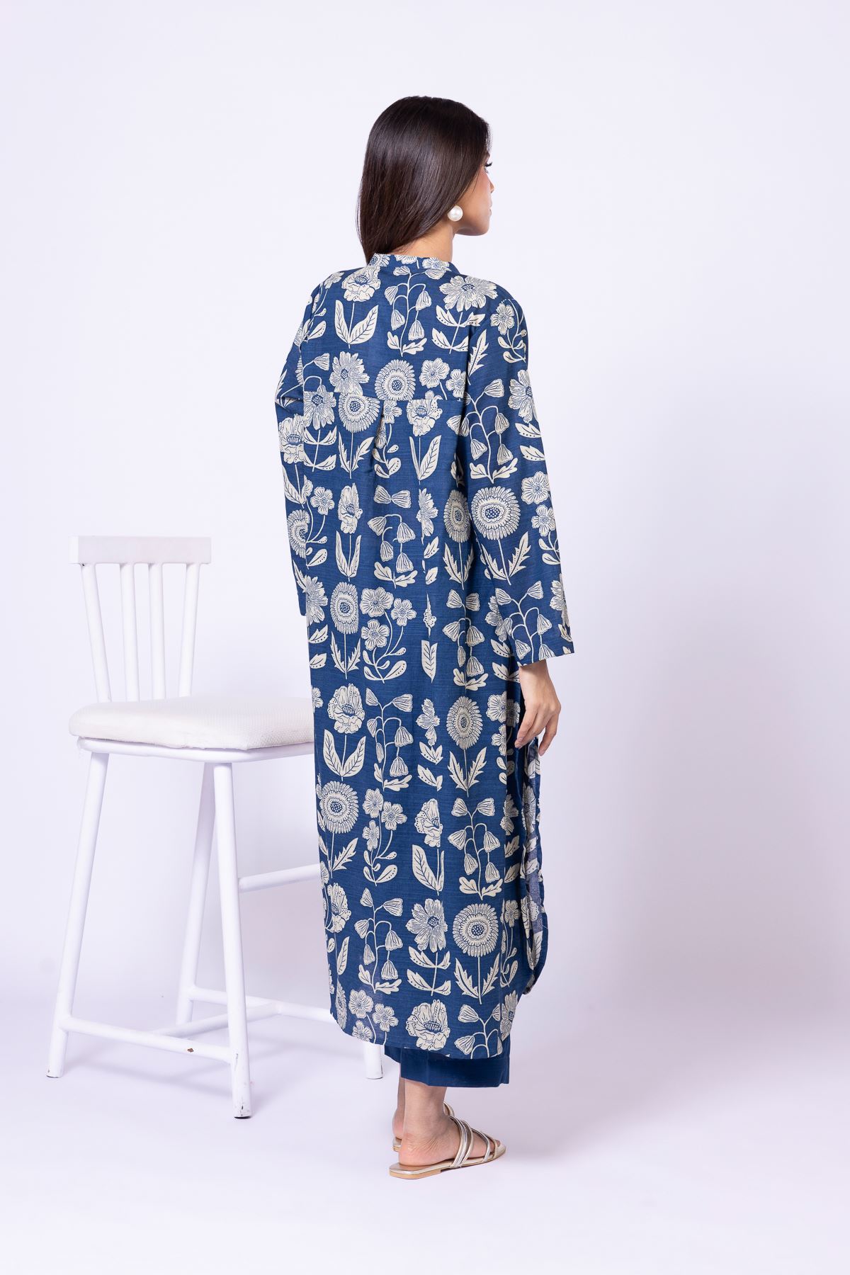 Printed Khaddar Kurta - 25-09-10E1-09TB-VG