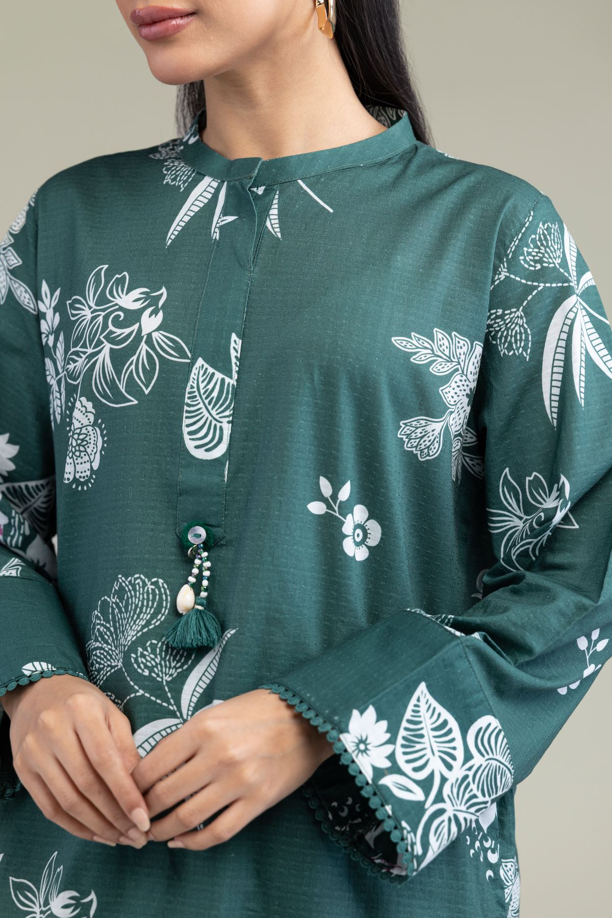 Printed Cotton Dobby Floral Cotton Kurta - 1-26-211-A-I1-VG