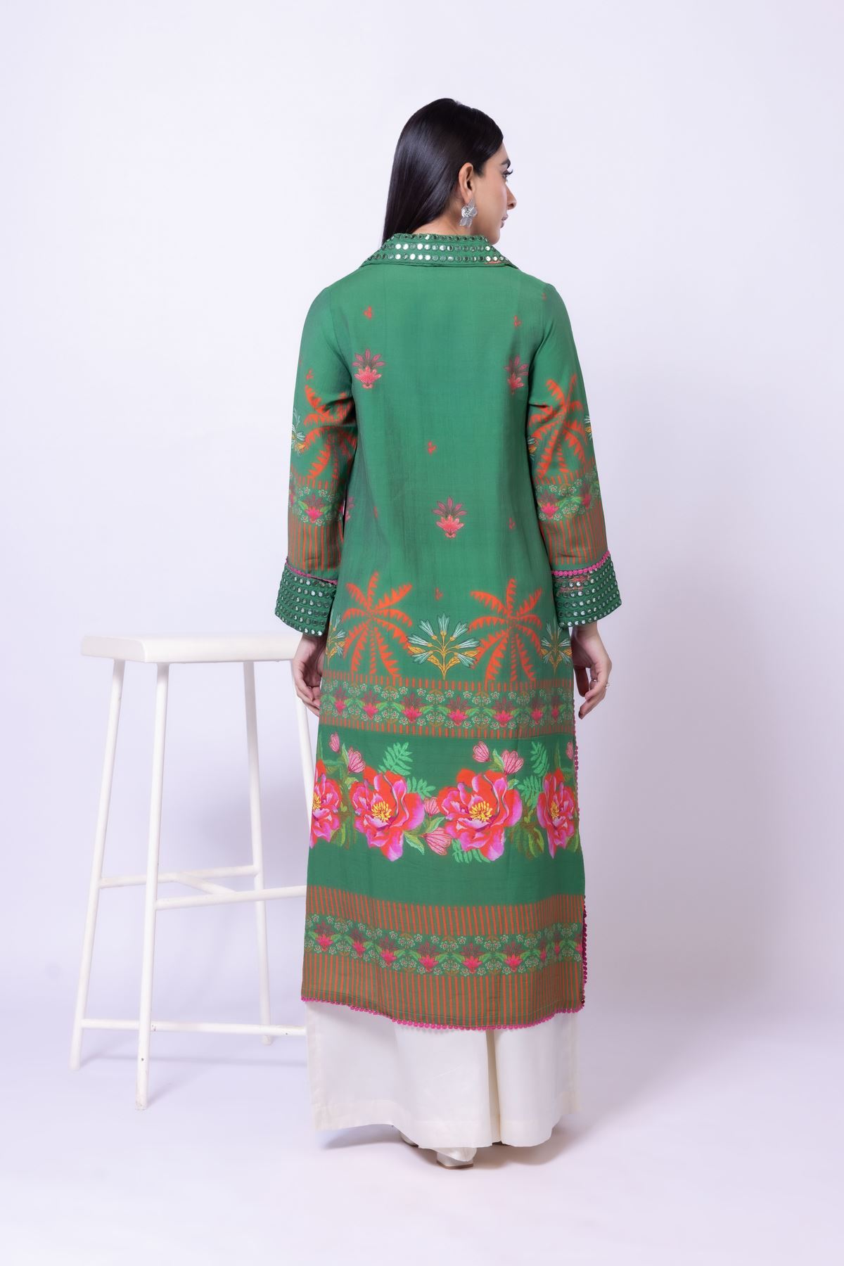 Embroidered Raw Silk Kurta - 25-09-10E5-08TB-VG