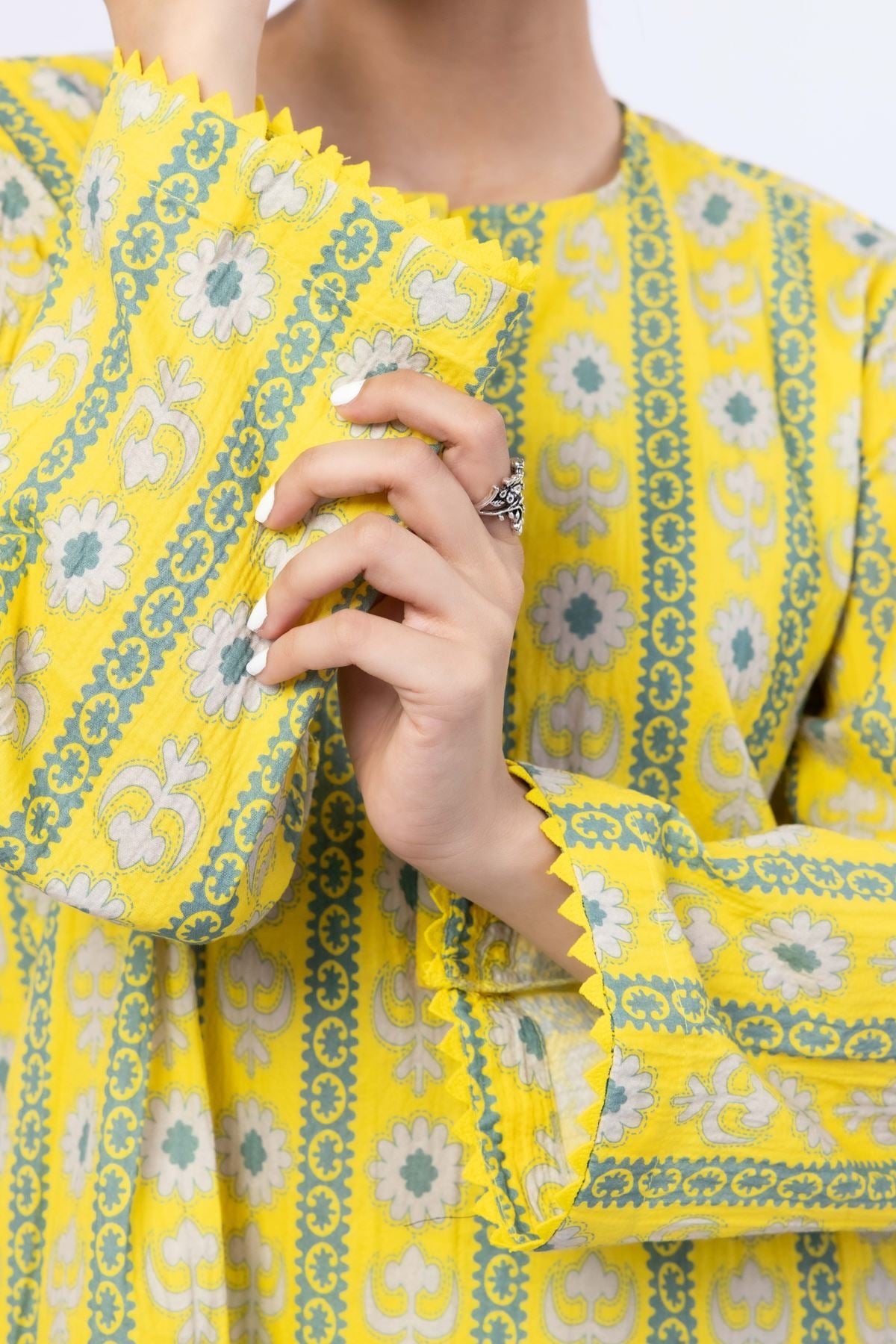 Printed Ripple Crinkle Kurta - 25-W02iB-02TA-VG