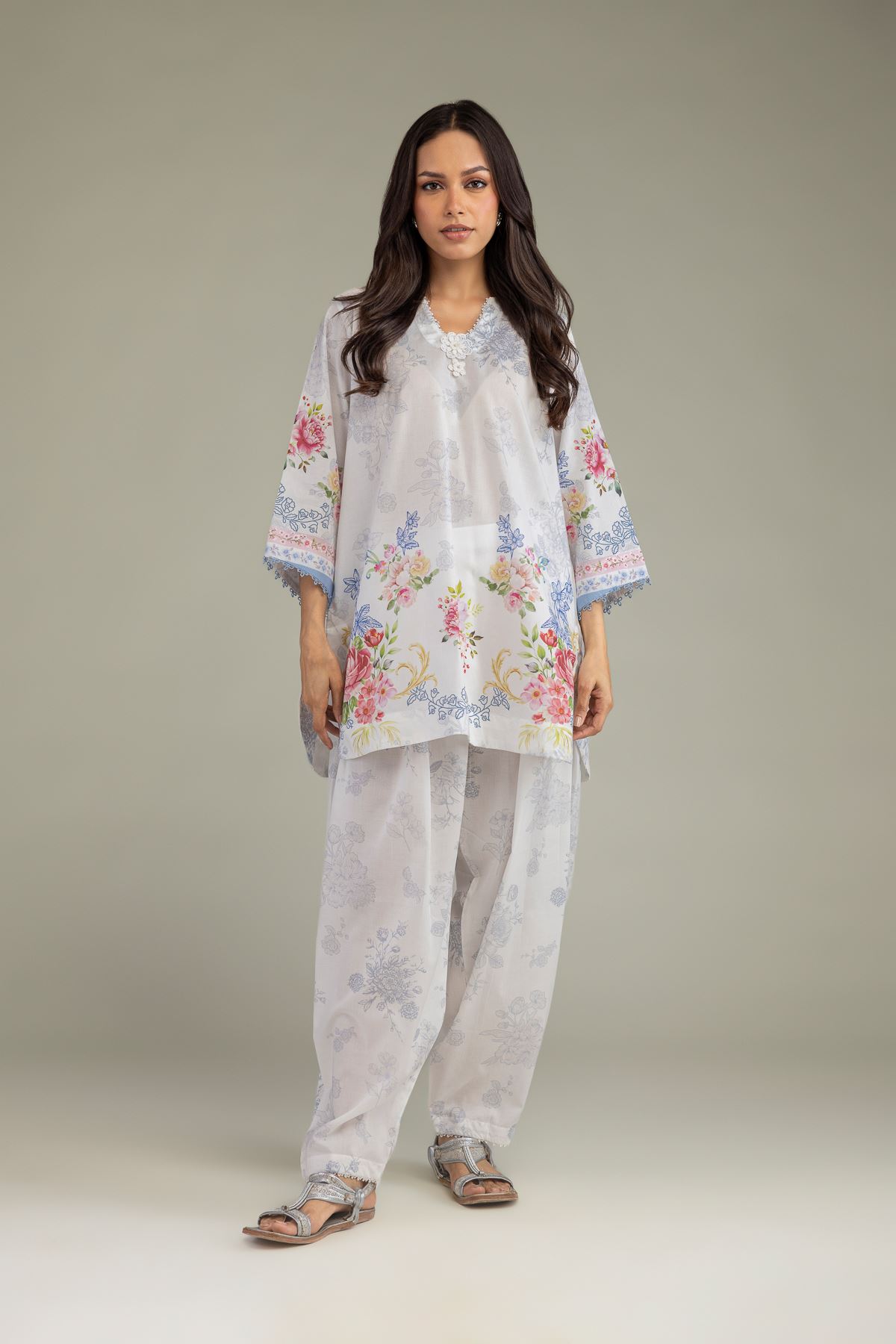 Printed Cambric Floral Cambric Pants - 1-26-216-B-A1-VG