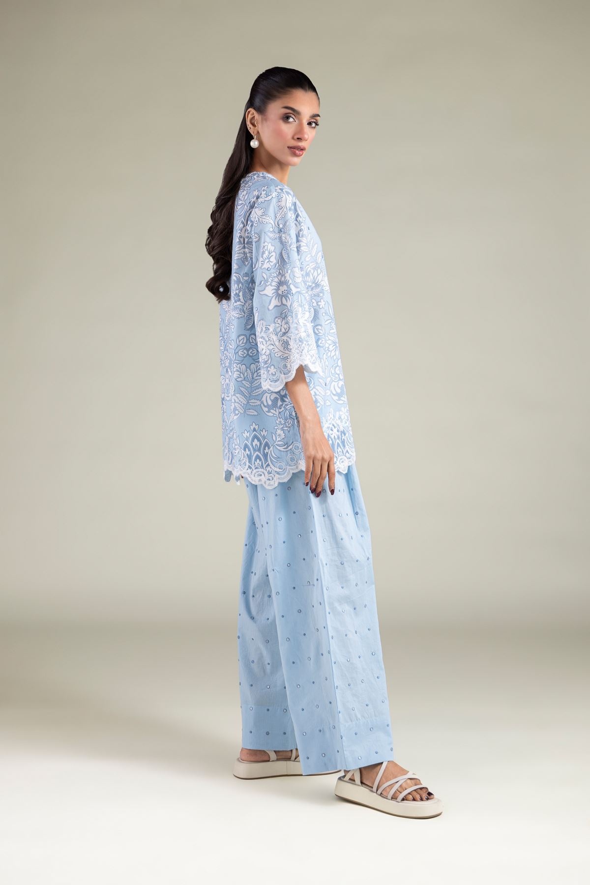 Embroidered Cambric Trousers - 6-26-106-A-H-VG