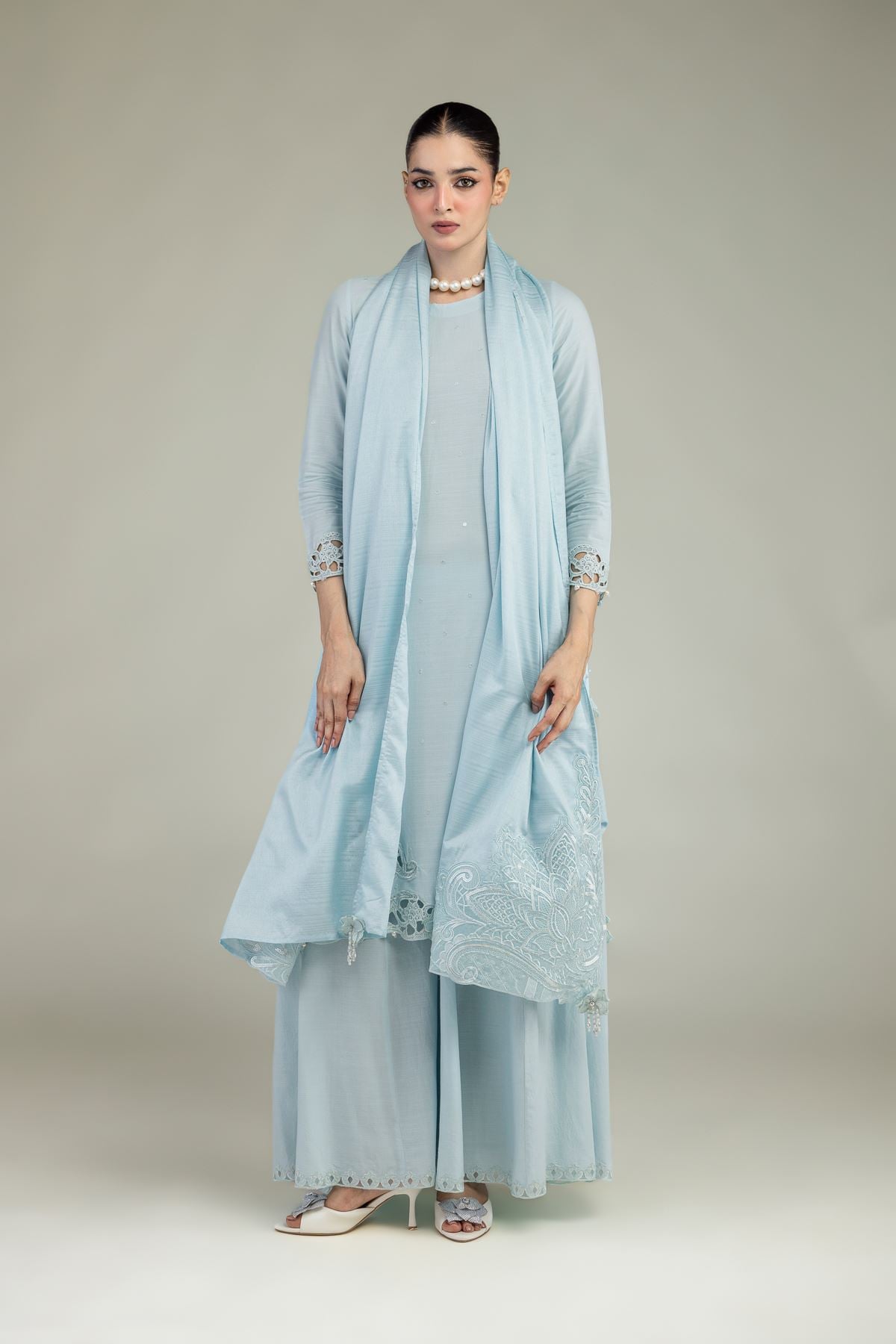 Raw Silk 3-Piece Co-ord Set - 1-26-221-A-G1-VG