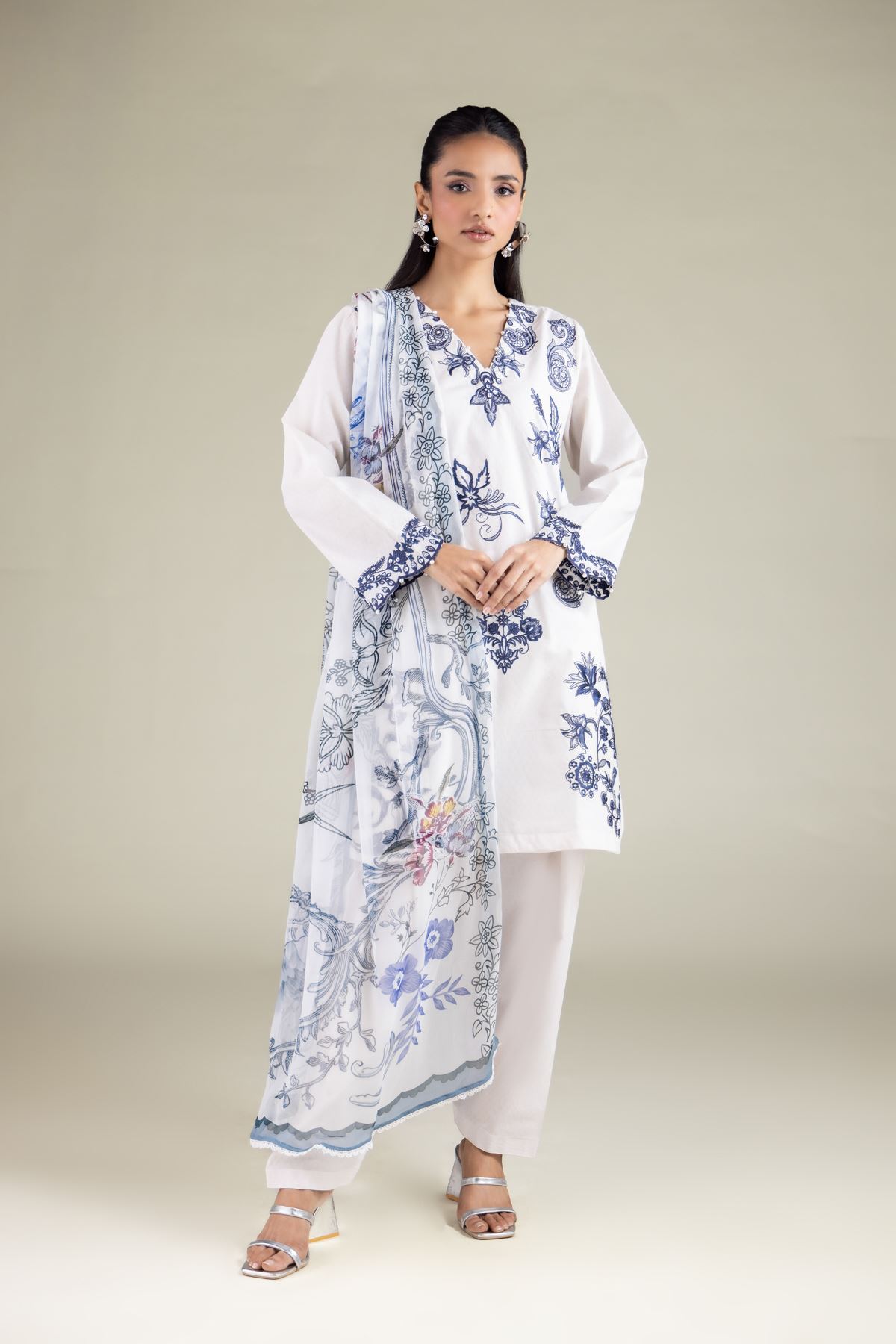 Embroidered Cotton Dobby Solid Summer Shalwar - 1-26-114-A-F-VG