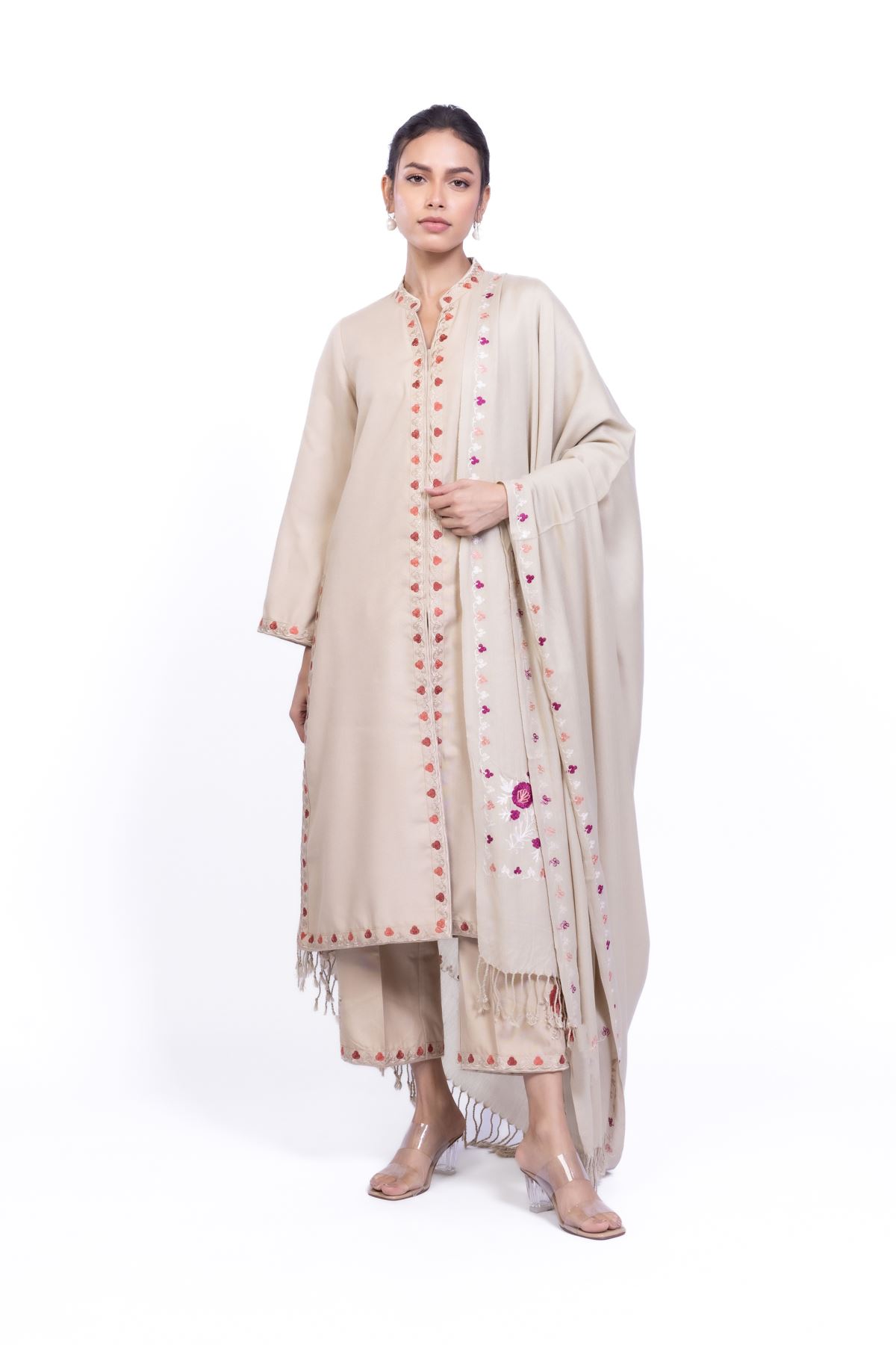 Embroidered Heavy Blended Viscose Kurta - 25-10-11E8-10TB-VG