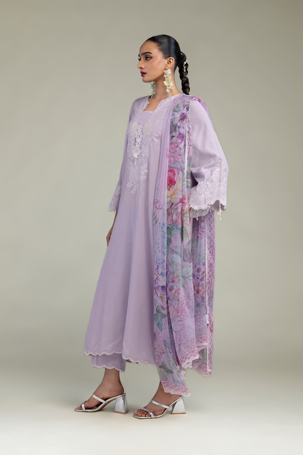 Embroidered Chiffon Chiffon Floral Dupatta - 1-26-102-A-D-VG