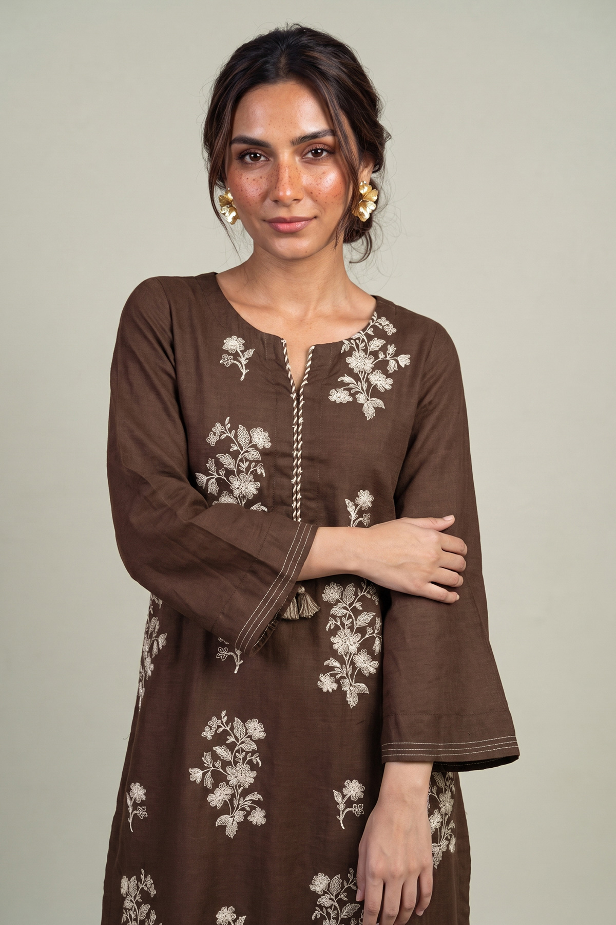 Embroidered Light Khaddar Fabrics 2 Piece | Top and Bottom - 1-26-457-A-C2-VG