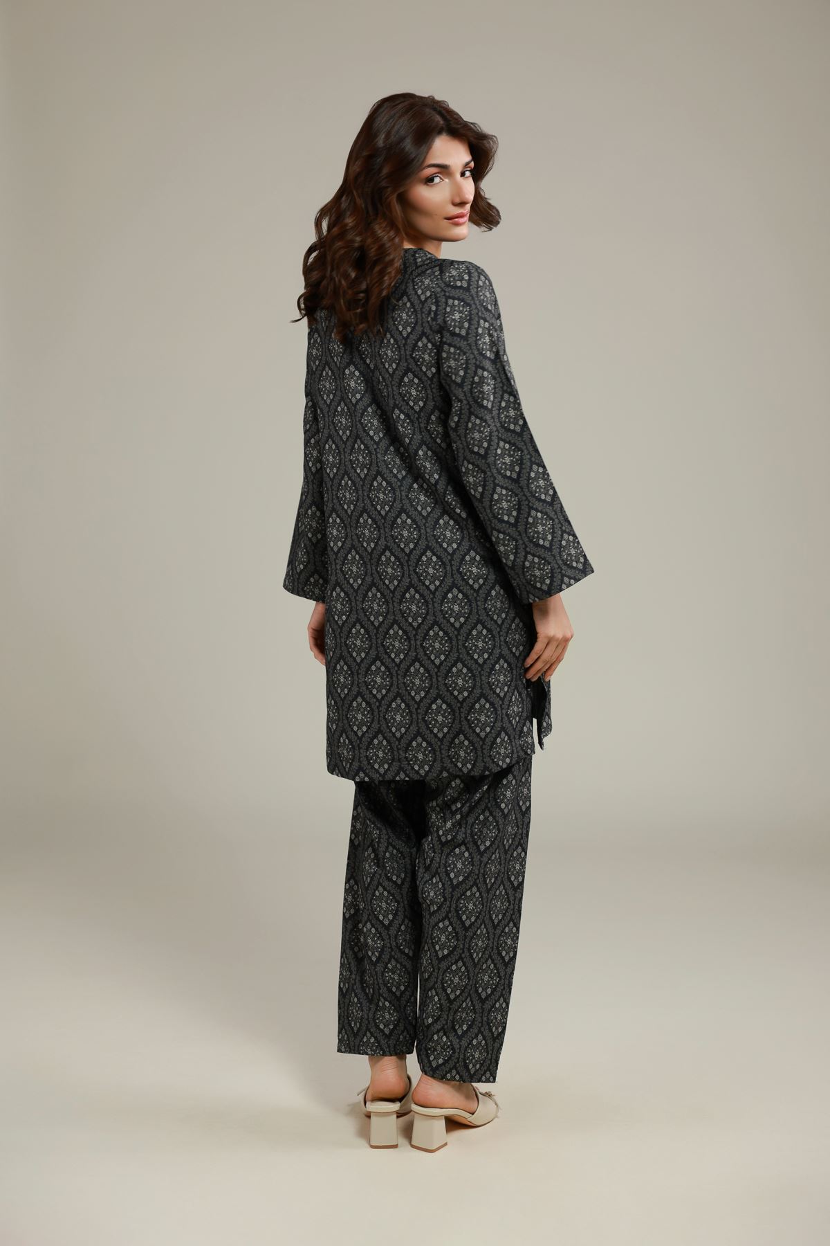 Dyed Jacquard Kurta - EET24546B-VG