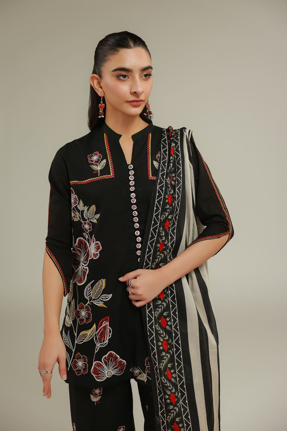 Embroidered Lawn Lawn Threadwork Dupatta - 1-26-140-A-C-VG